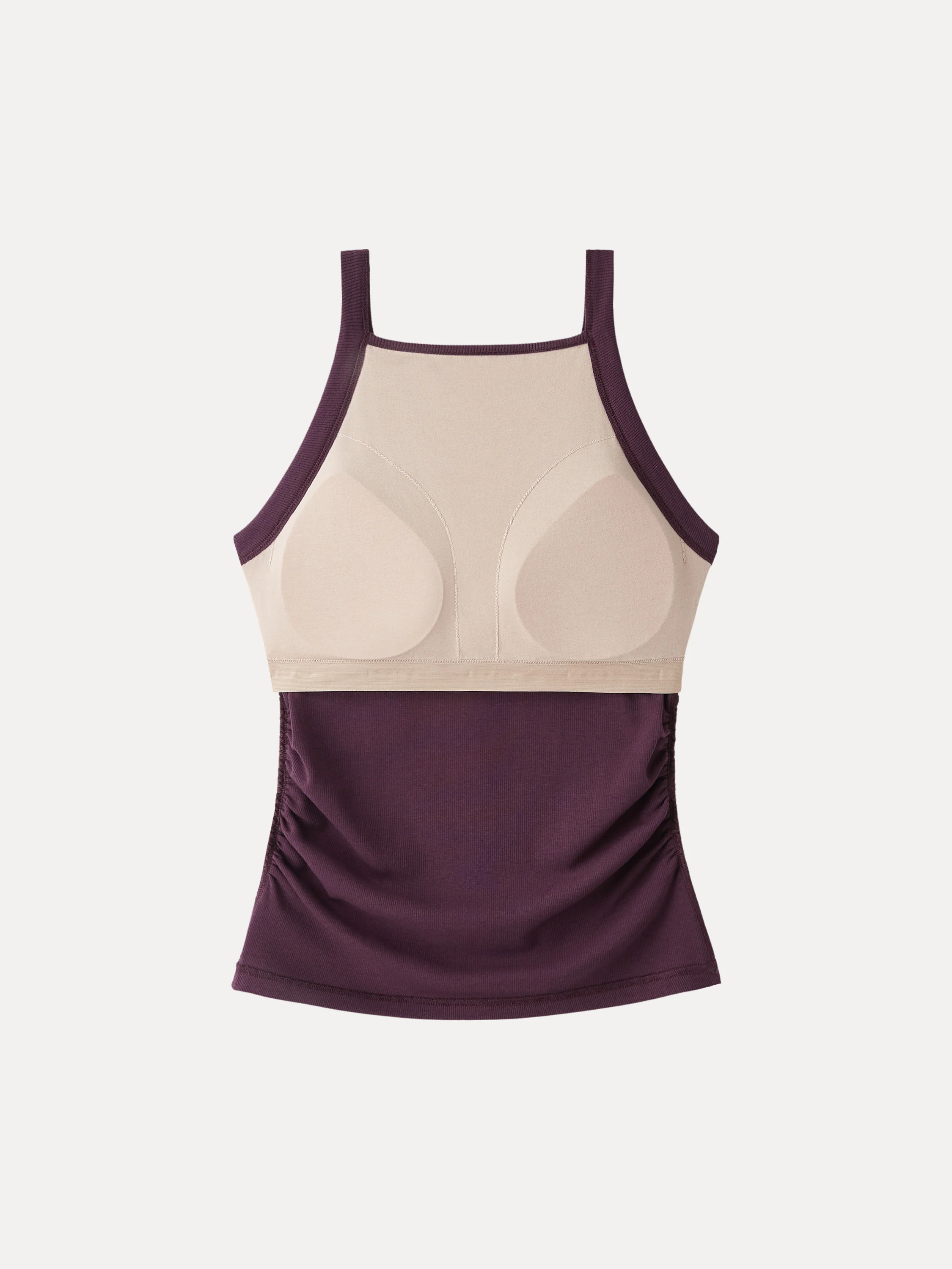 Square Neck Ruched Rib Bra Tank - Image 6