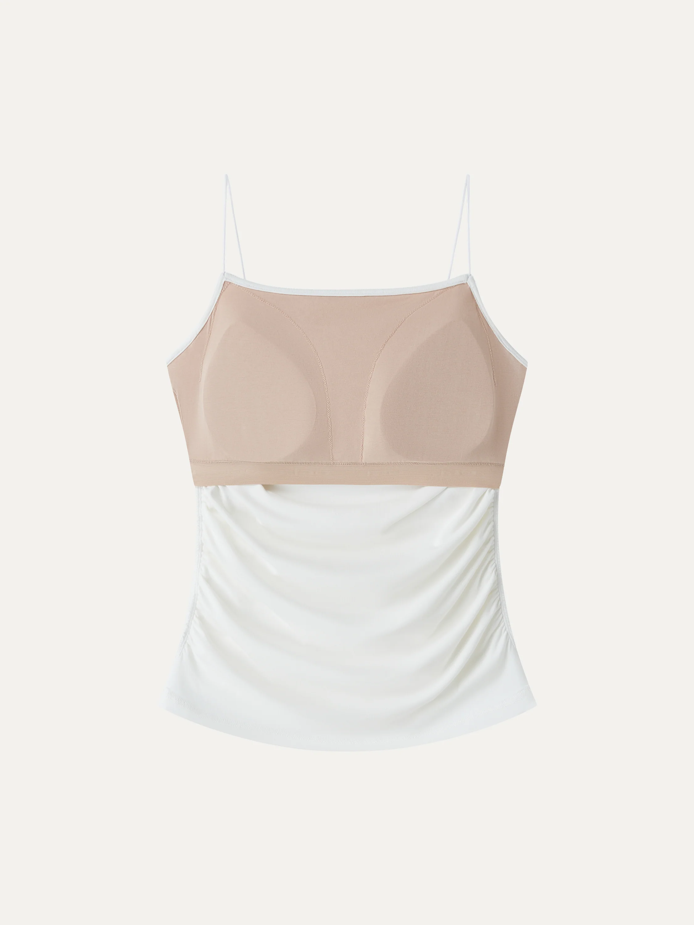 Square Neck Ruched Spaghetti Bra Top - Image 5
