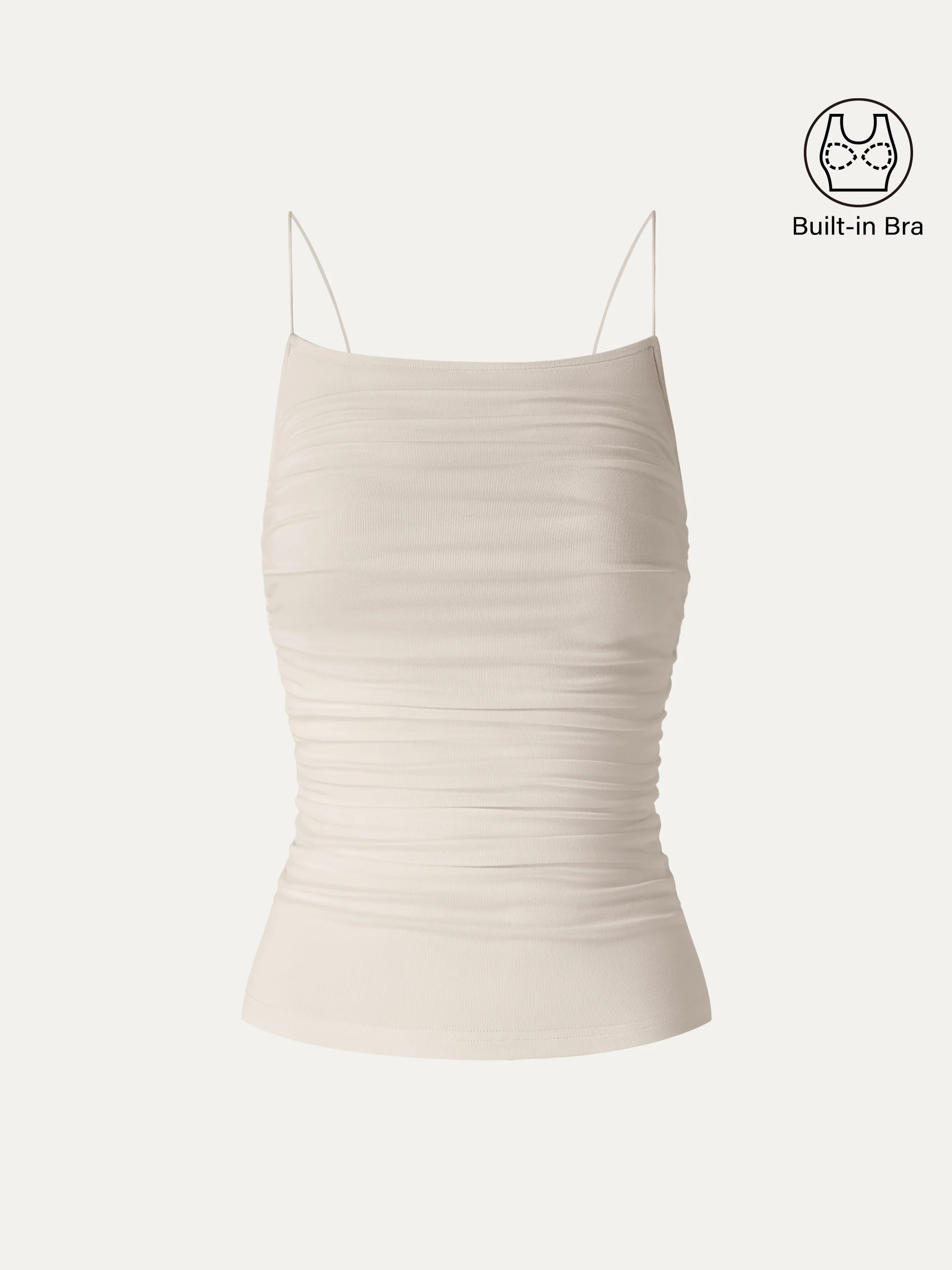 Square Neck Ruched Spaghetti Bra Top - Image 6