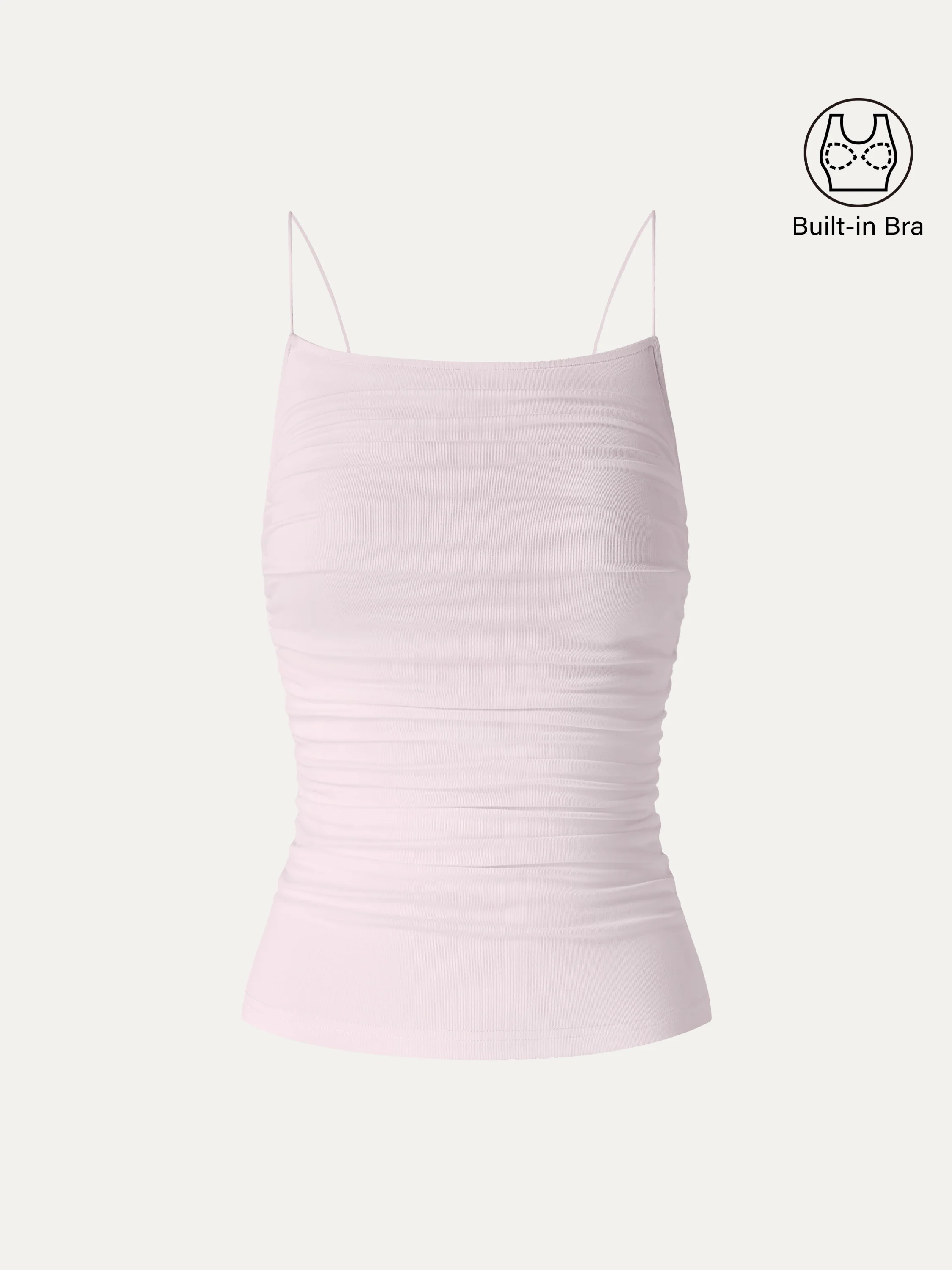Square Neck Ruched Spaghetti Bra Top - Image 7