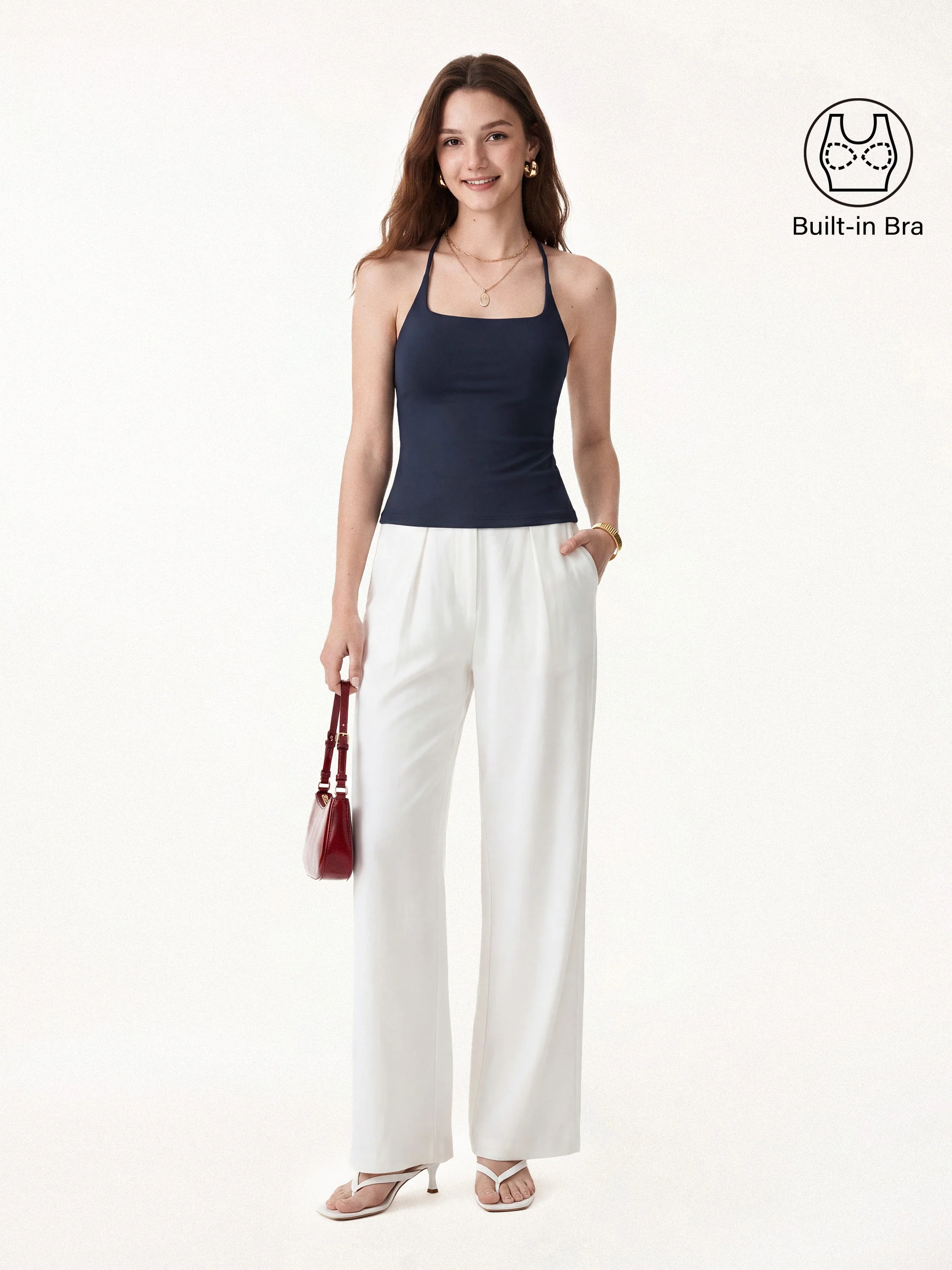 Square Neck Spaghetti Bra Tank - Image 11