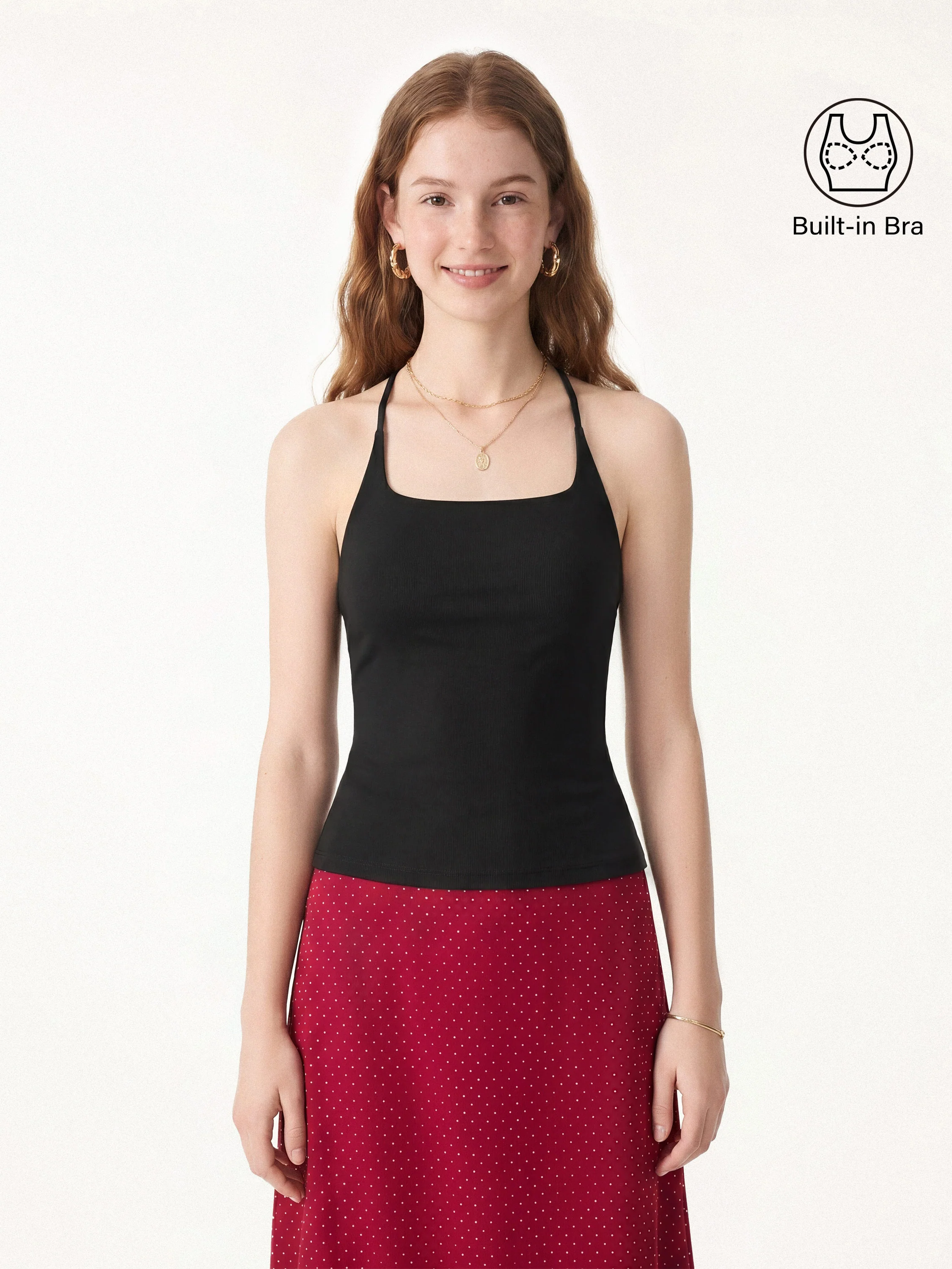 Square Neck Spaghetti Bra Tank - Image 12