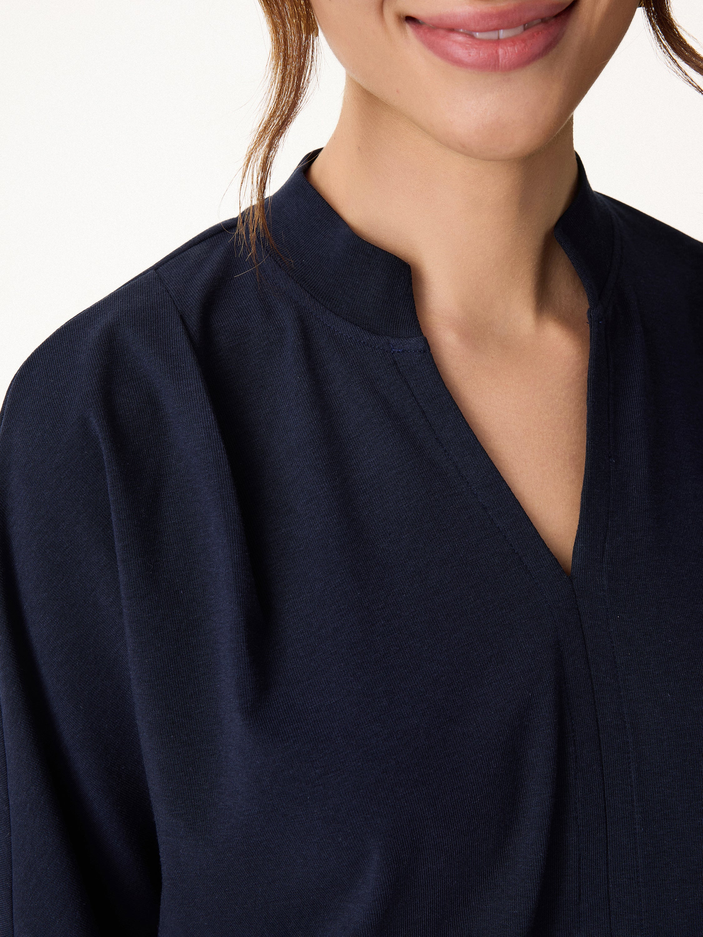 Stand Collar V-Neck Short Sleeve Top - Image 5