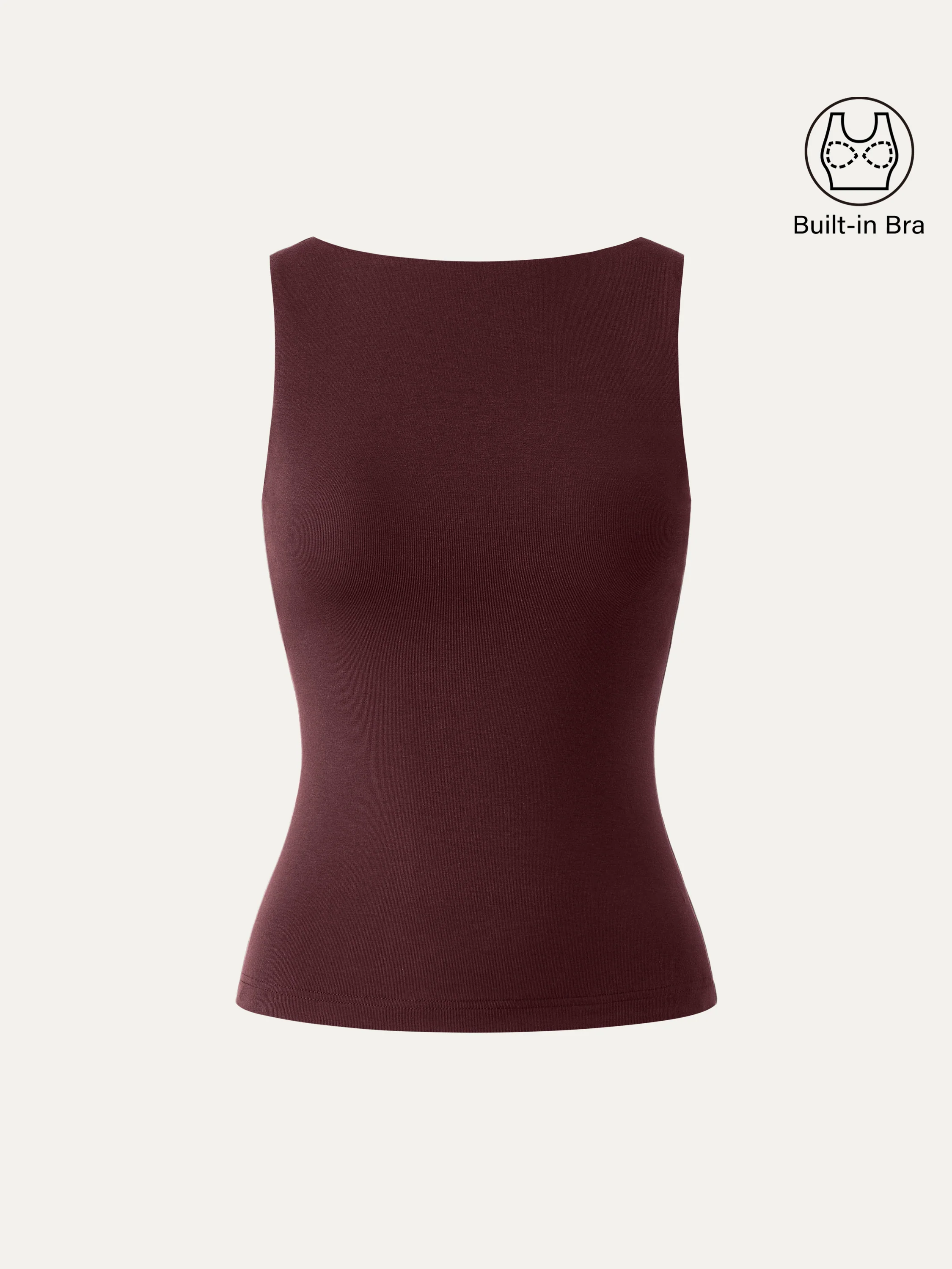 Stretch Cotton Boatneck Bra Tank - Image 10
