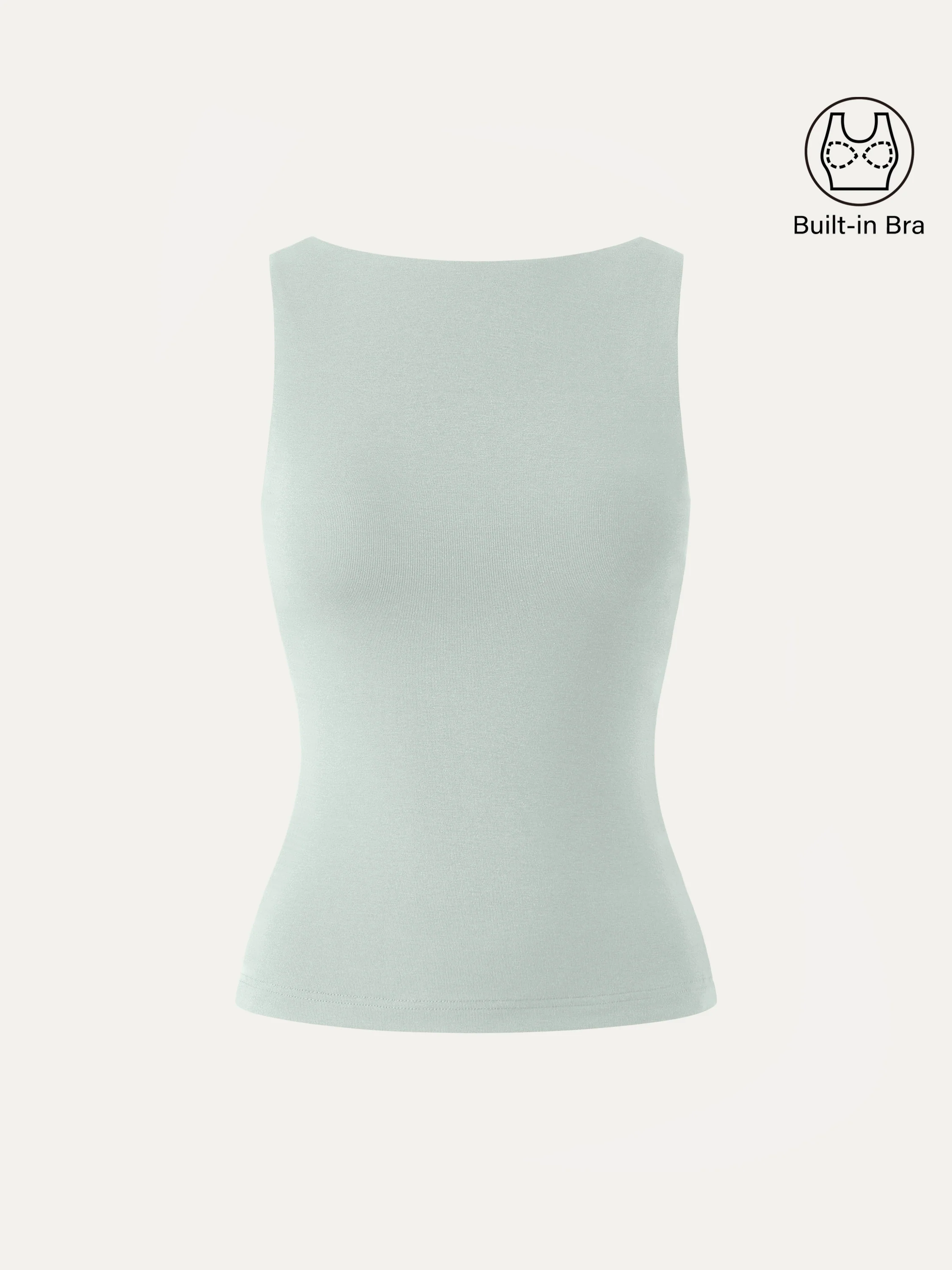 Stretch Cotton Boatneck Bra Tank - Image 15
