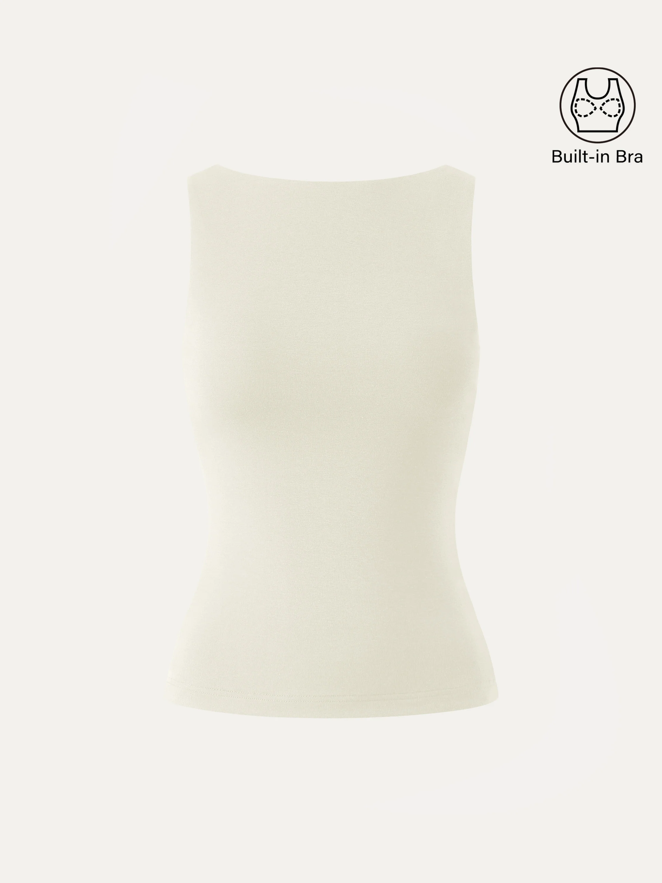 Stretch Cotton Boatneck Bra Tank - Image 16