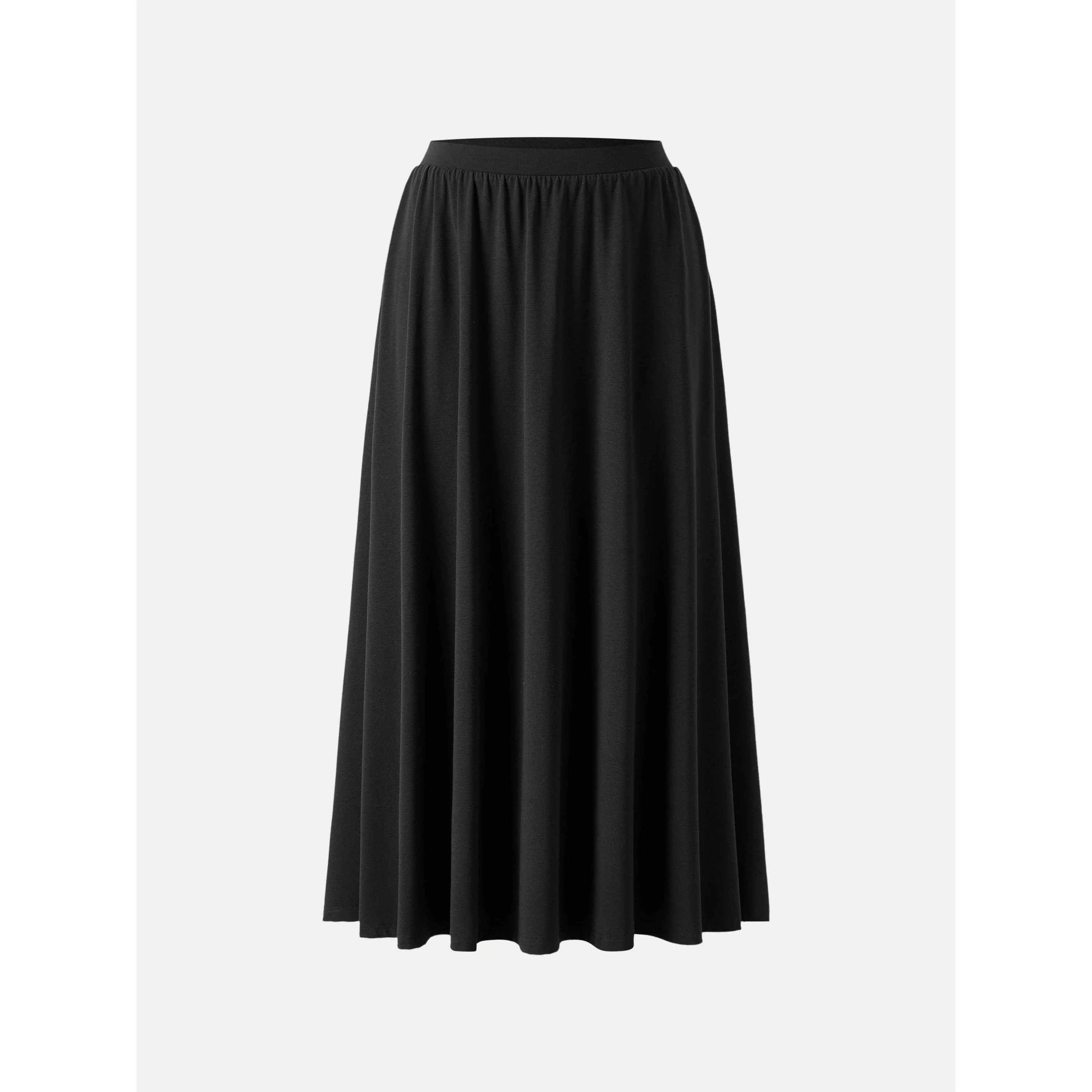 Stretch Cotton Maxi Umbrella Skirt with Pockets - Image 12