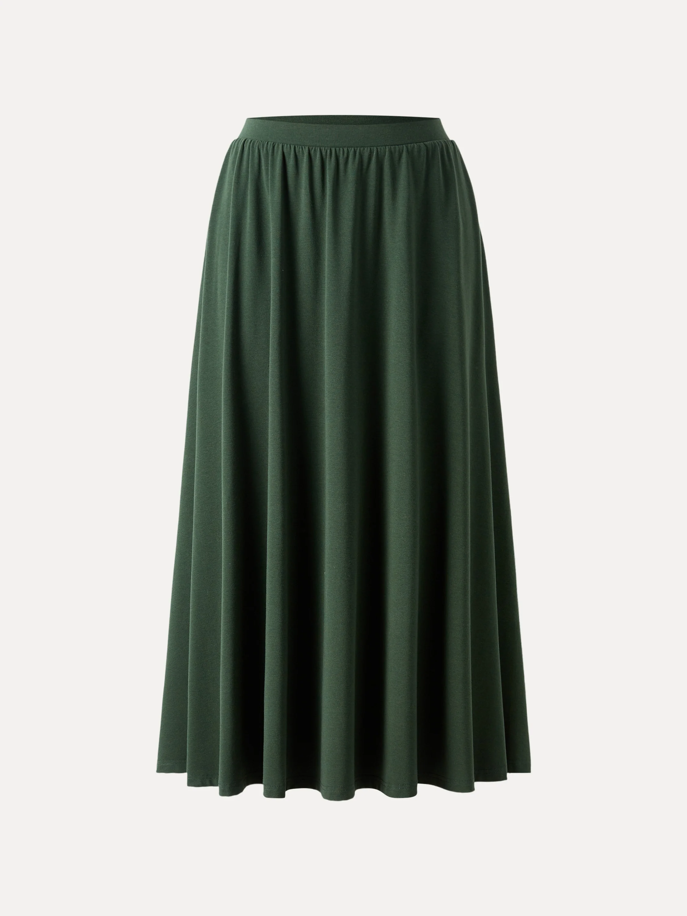 Stretch Cotton Maxi Umbrella Skirt with Pockets - Image 8