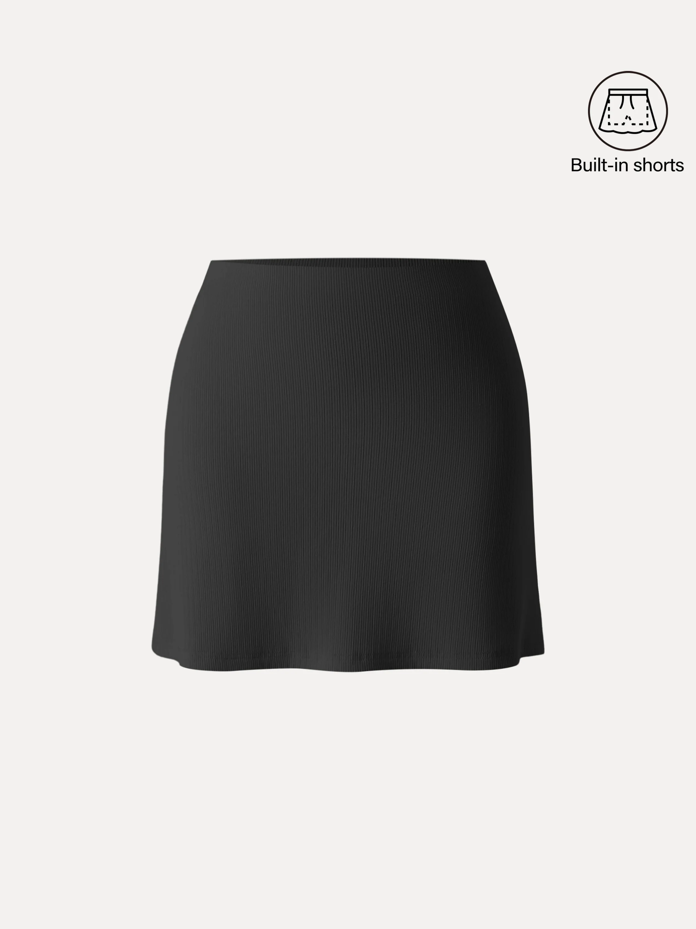 Stretch Cotton Pointelle A-line Mini Skirt with Built-in Shorts - Image 10