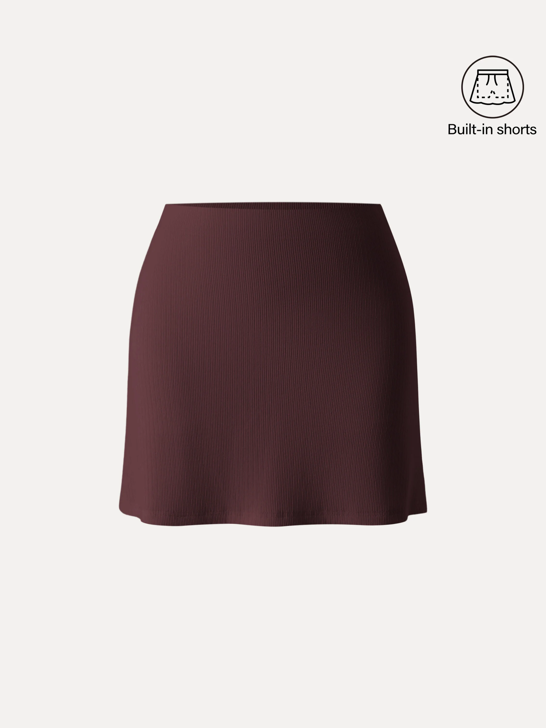 Stretch Cotton Pointelle A-line Mini Skirt with Built-in Shorts - Image 11