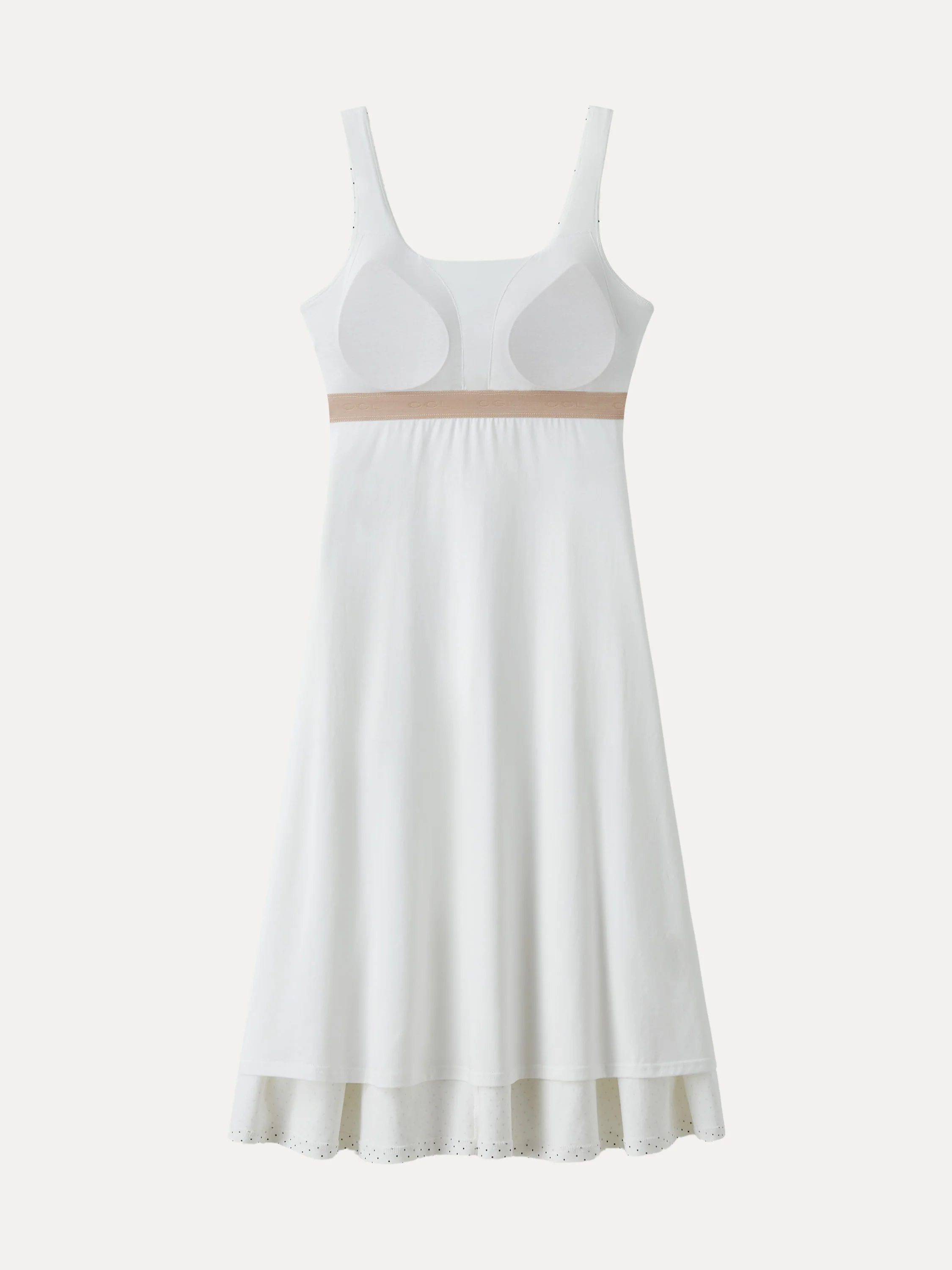 Stretch Cotton Polka Dot Square Neck Midi Bra Dress with Pockets Limited Edition - Image 6