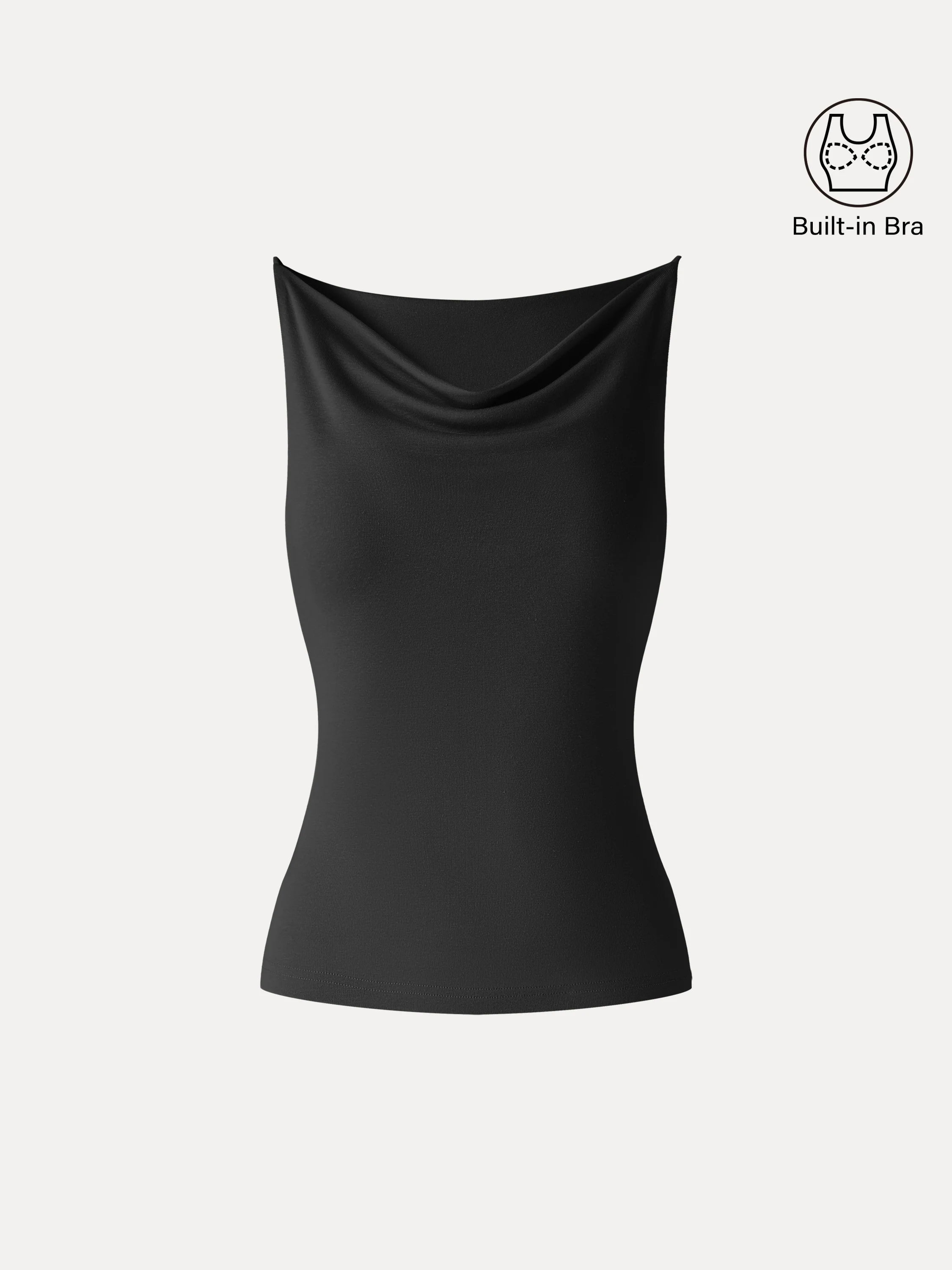 Stretch Linen Cowl Neck Bra Tank - Image 14