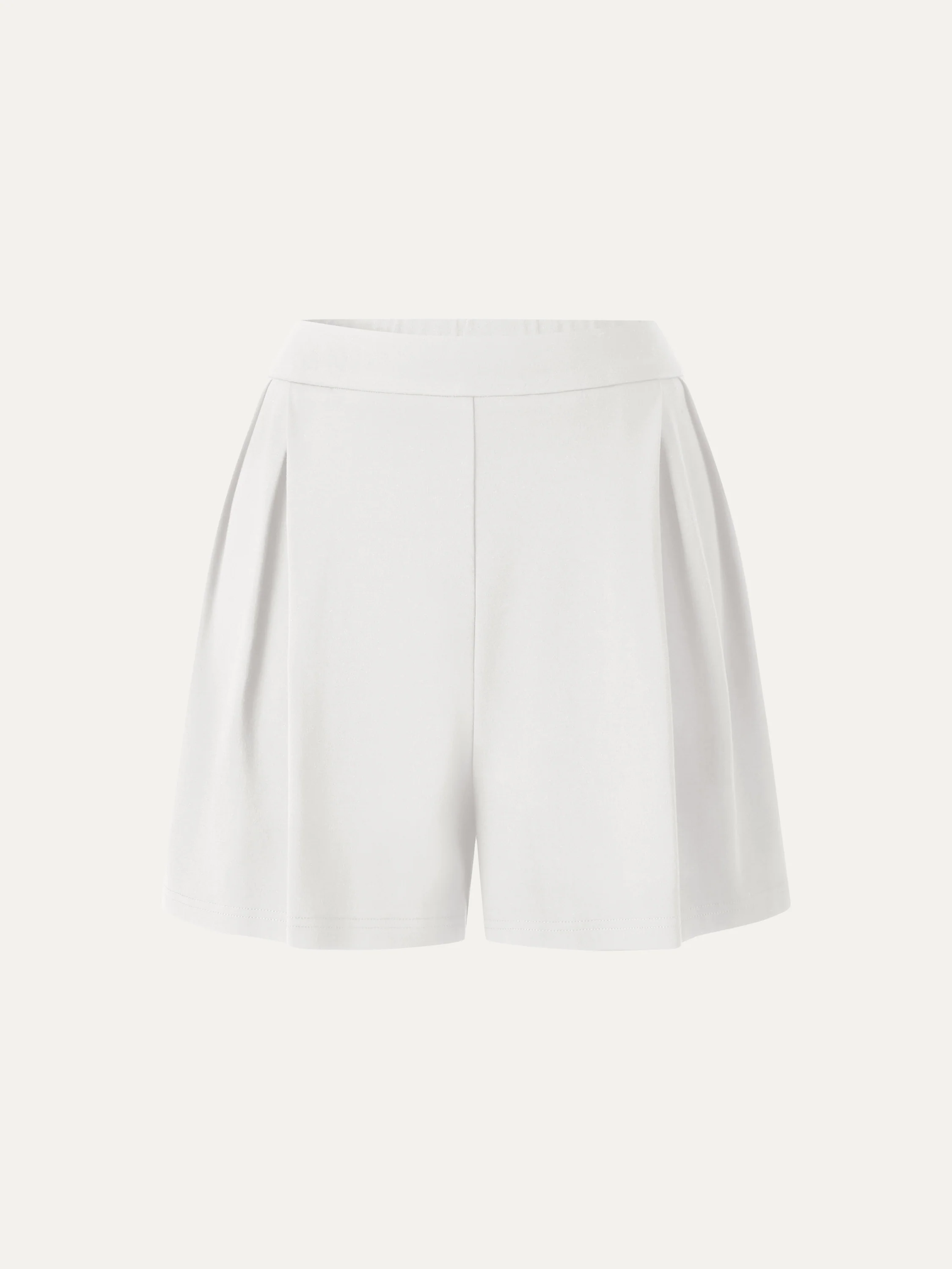 Stretch Ponte Pleated Wide Leg Shorts - Image 10