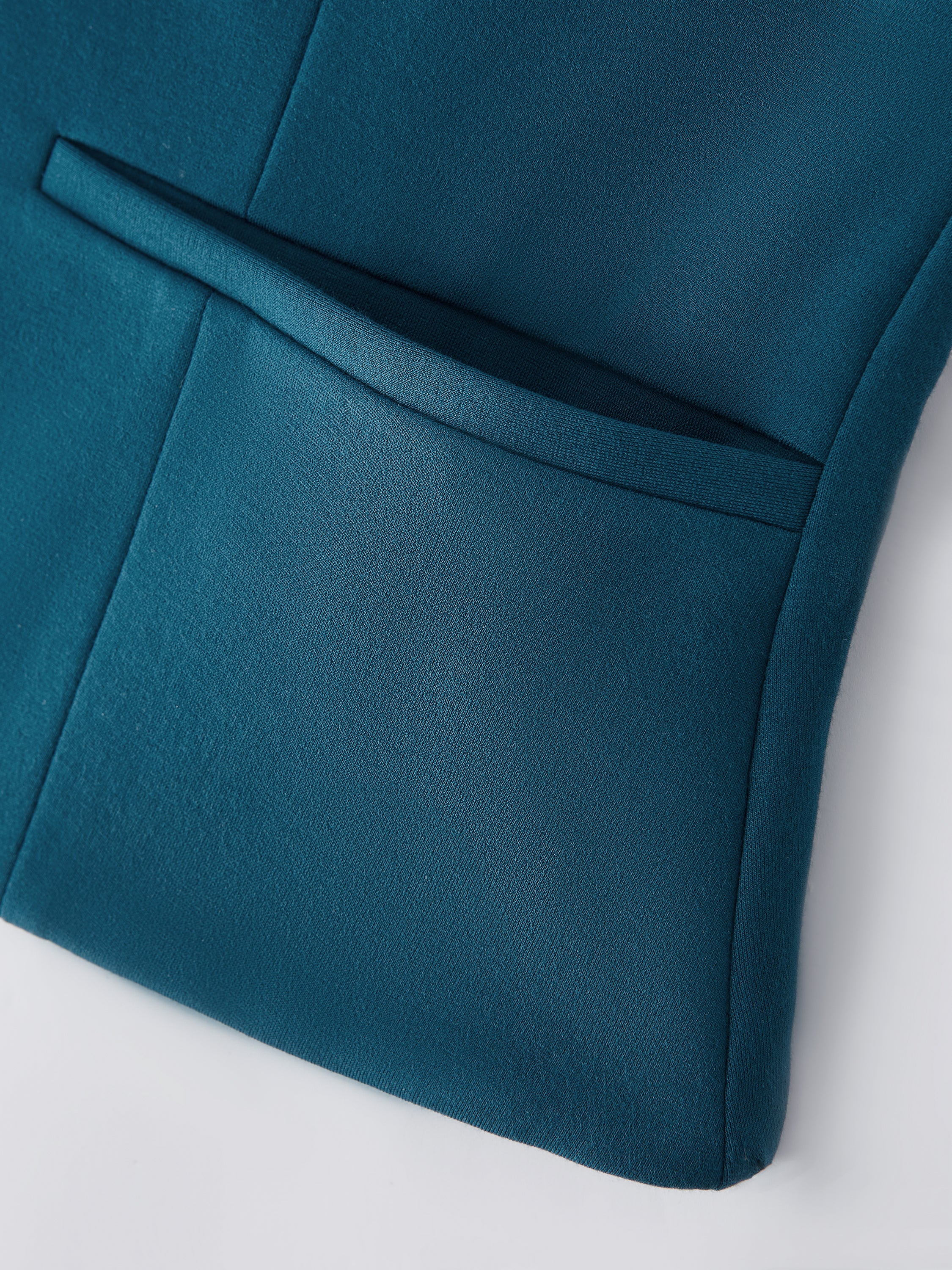 Stretch Ponte Square Neck Cropped Waistcoat with Pockets - Image 7