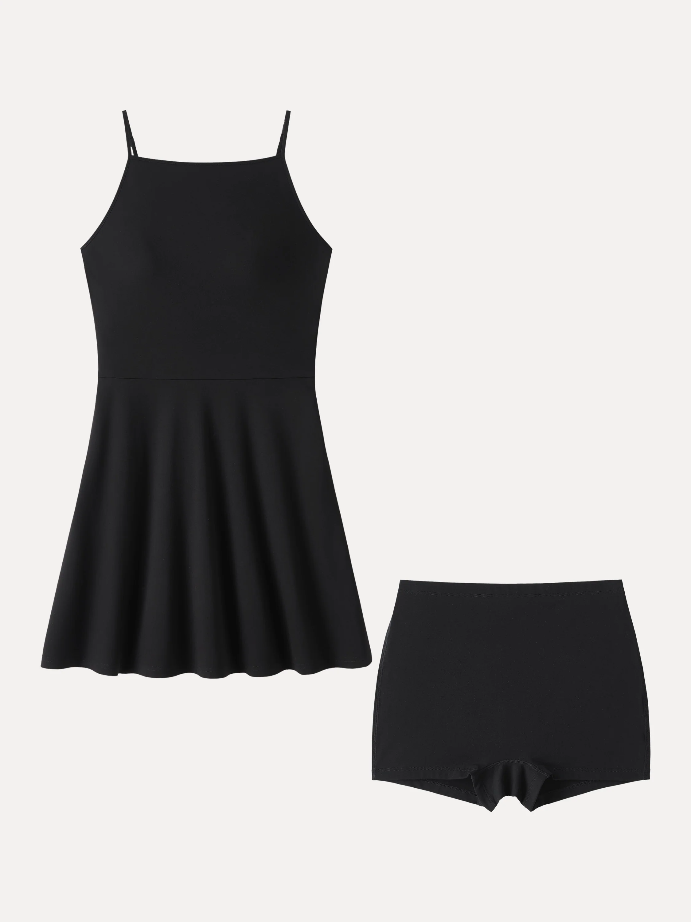 Stretch Ponte Square Neck Mini A-Line Bra Dress with Pockets - Image 7