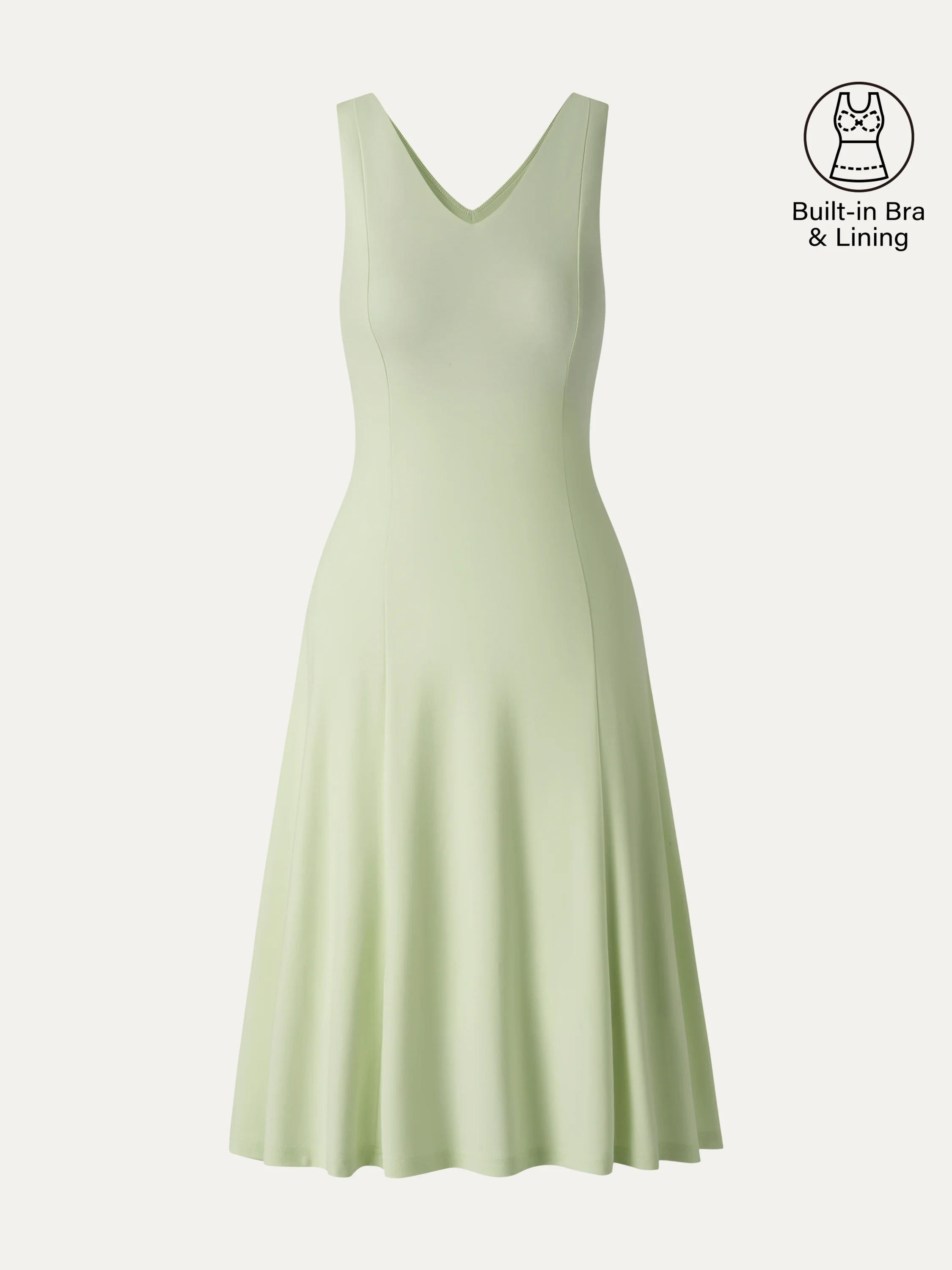 Stretch Ponte V-Neck A-Line Midi Bra Dress - Image 11