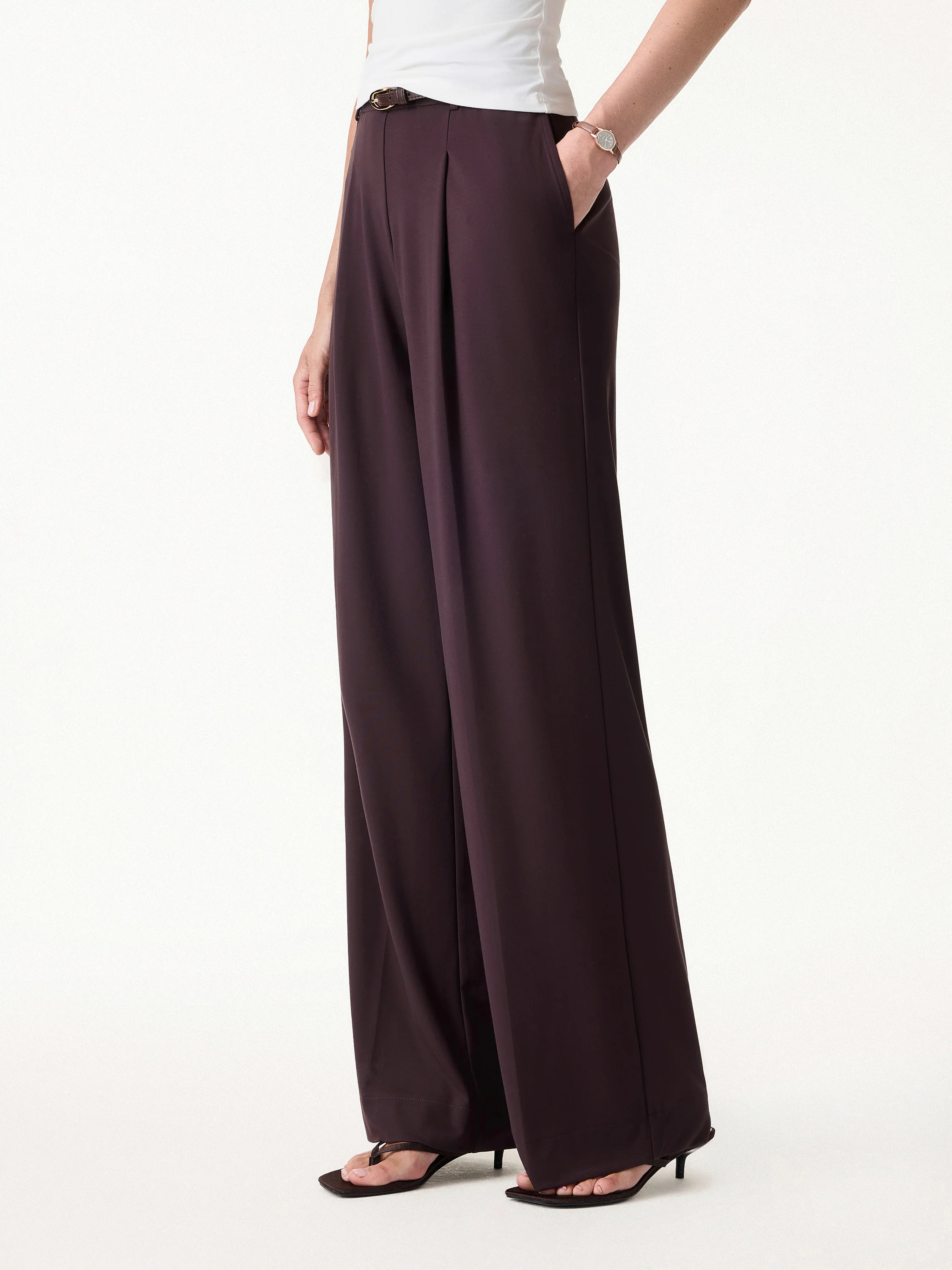 Stretchy Flowy High Rise Wide Leg The Success Pants - Image 3