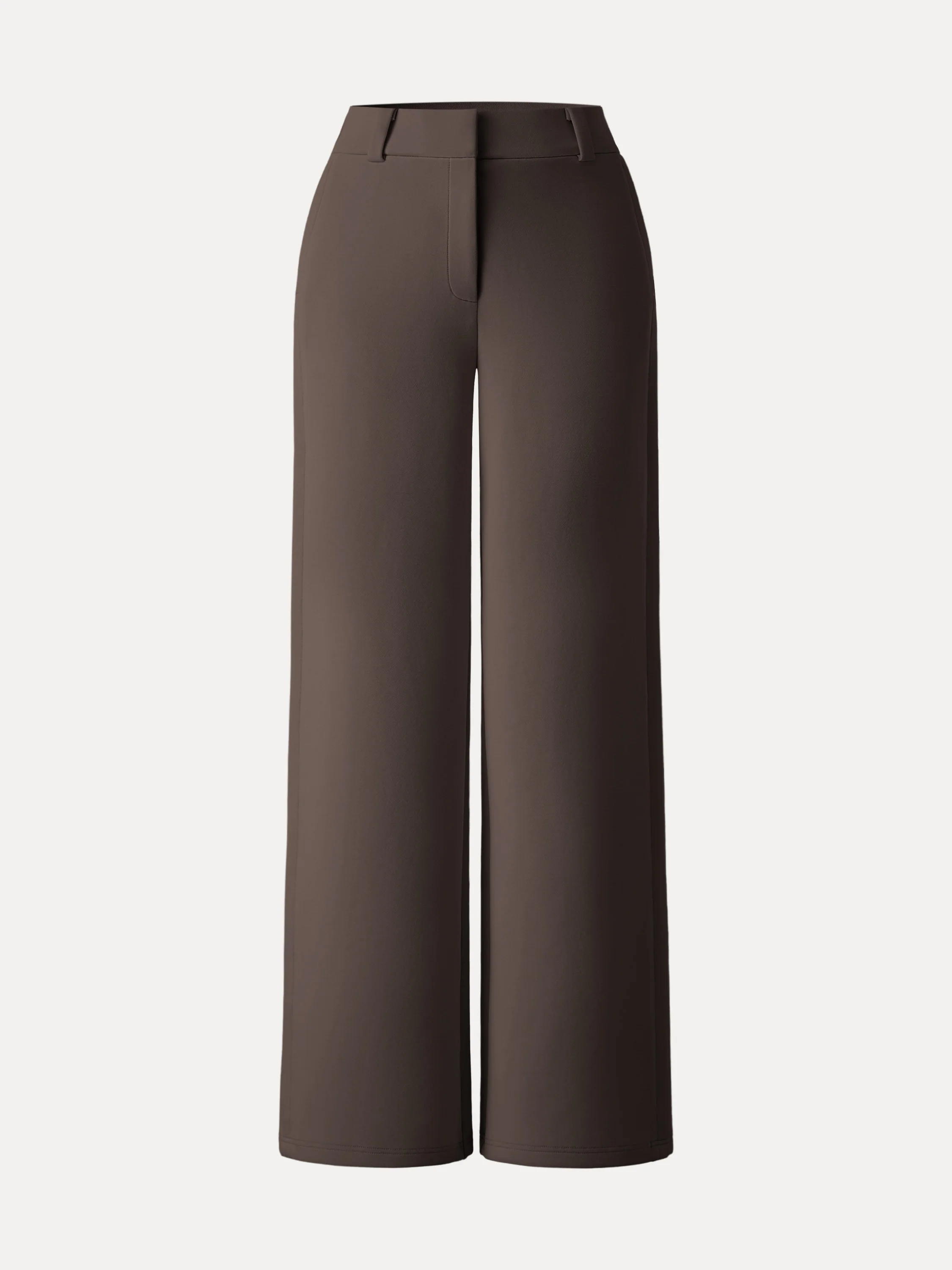 Stretchy Mid Rise Fly-Front Wide Leg Trouser - Image 10