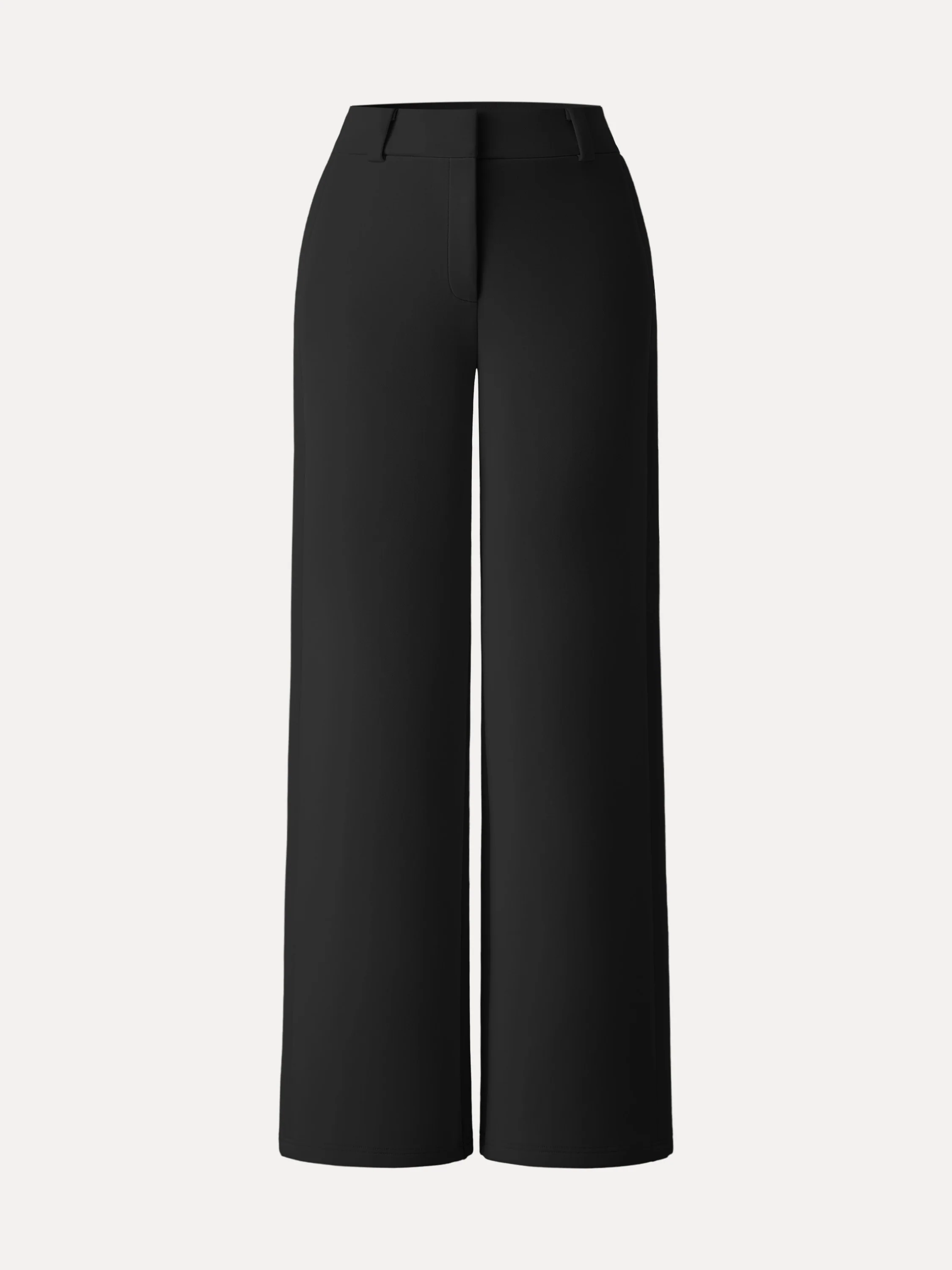 Stretchy Mid Rise Fly-Front Wide Leg Trouser - Image 14