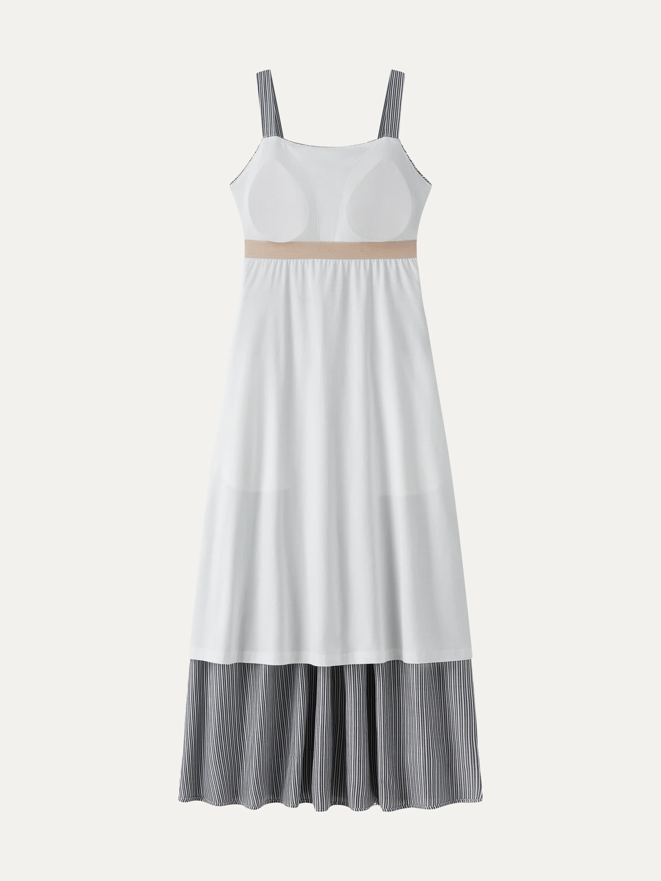 Striped Poplin Square Neck Smocked Midi Bra Dress - Image 6