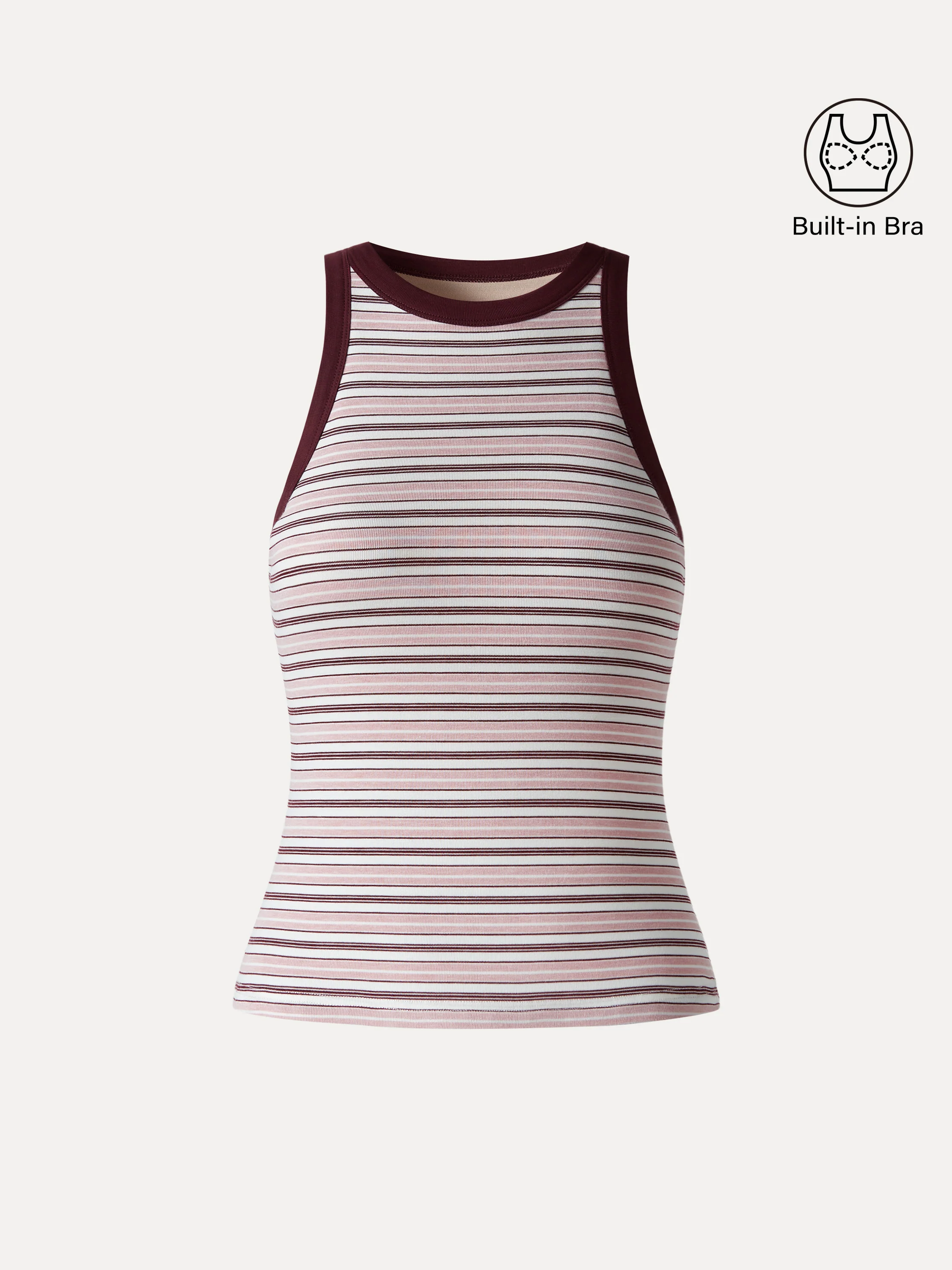 Striped Round Neck Bra Tank - Image 7