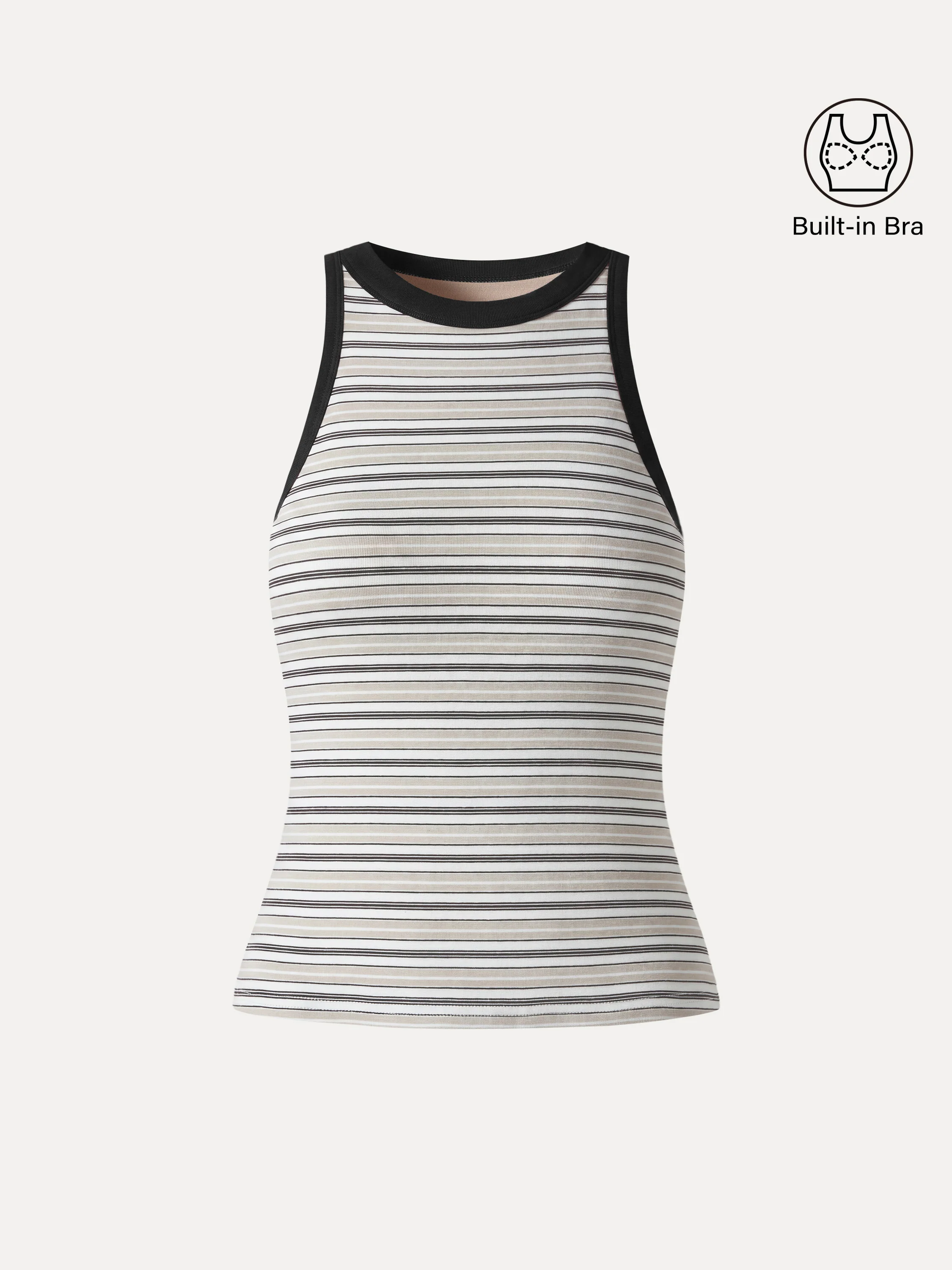 Striped Round Neck Bra Tank - Image 8
