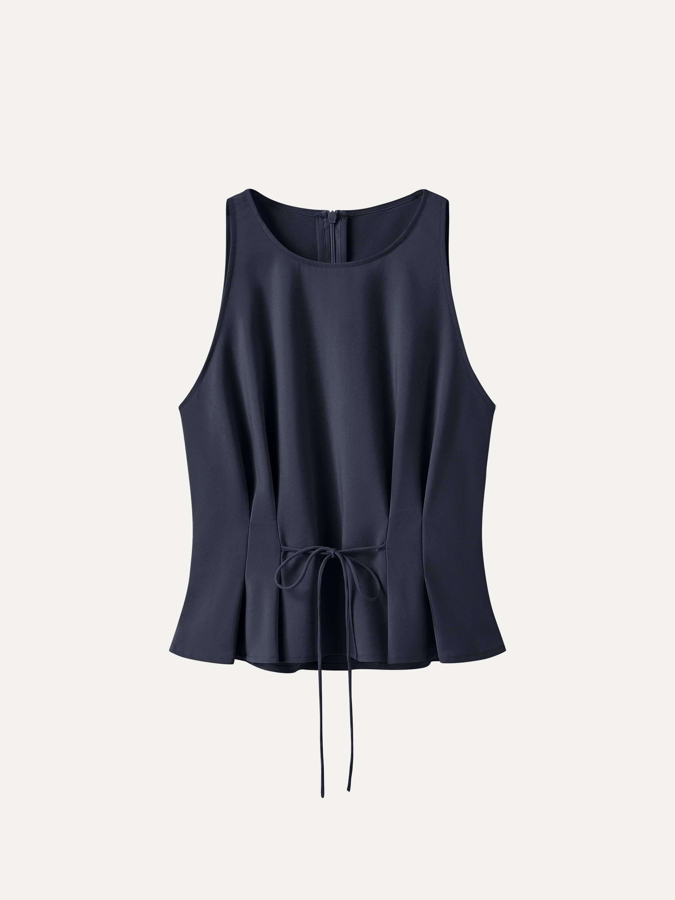 Summer Linen Pleated Self-Tie Top - Image 10
