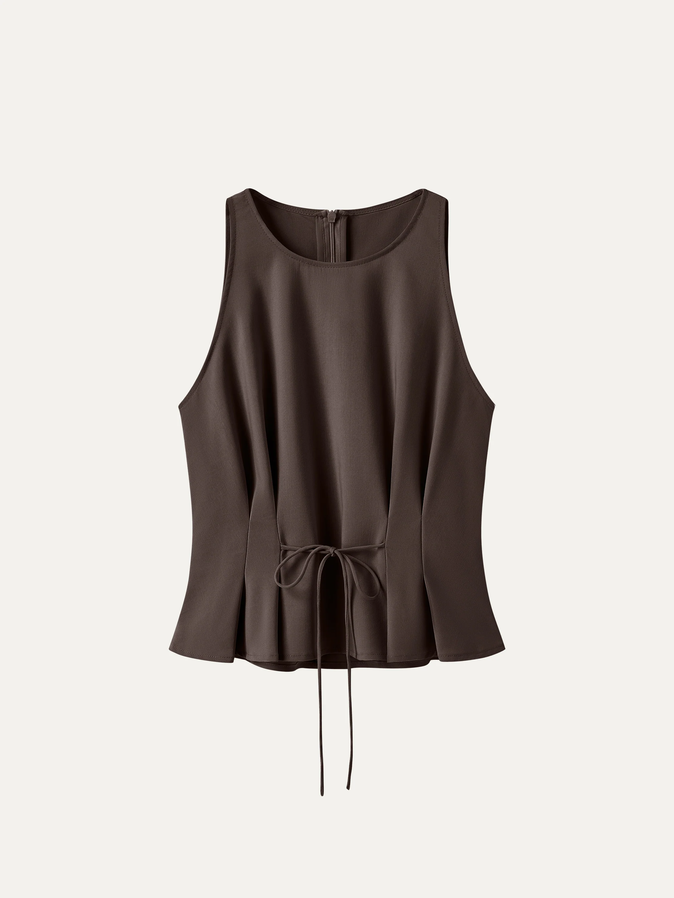 Summer Linen Pleated Self-Tie Top - Image 8