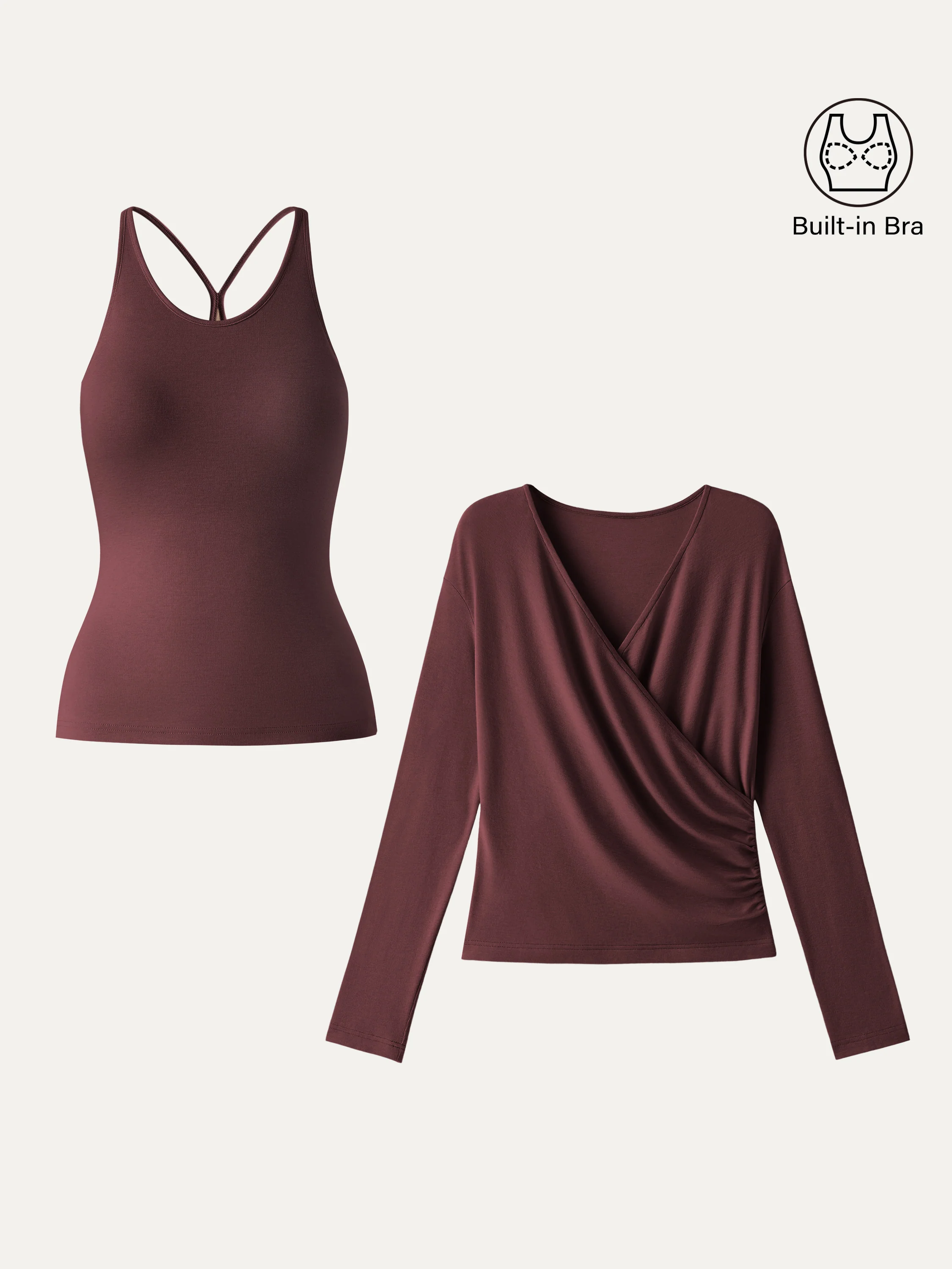 Two-Piece Set Cami with Surplice Ruched Top - Image 12
