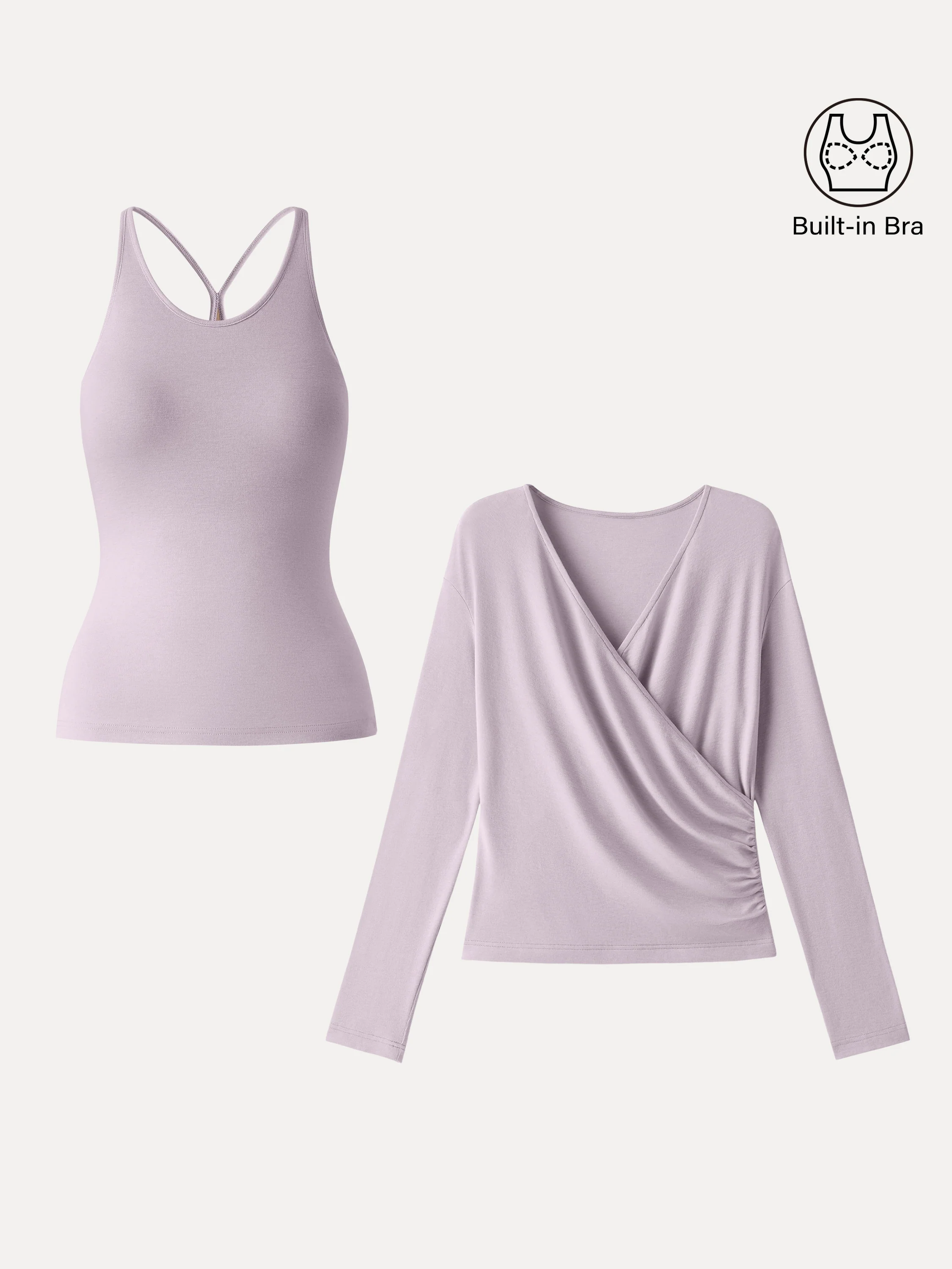 Two-Piece Set Cami with Surplice Ruched Top - Image 9