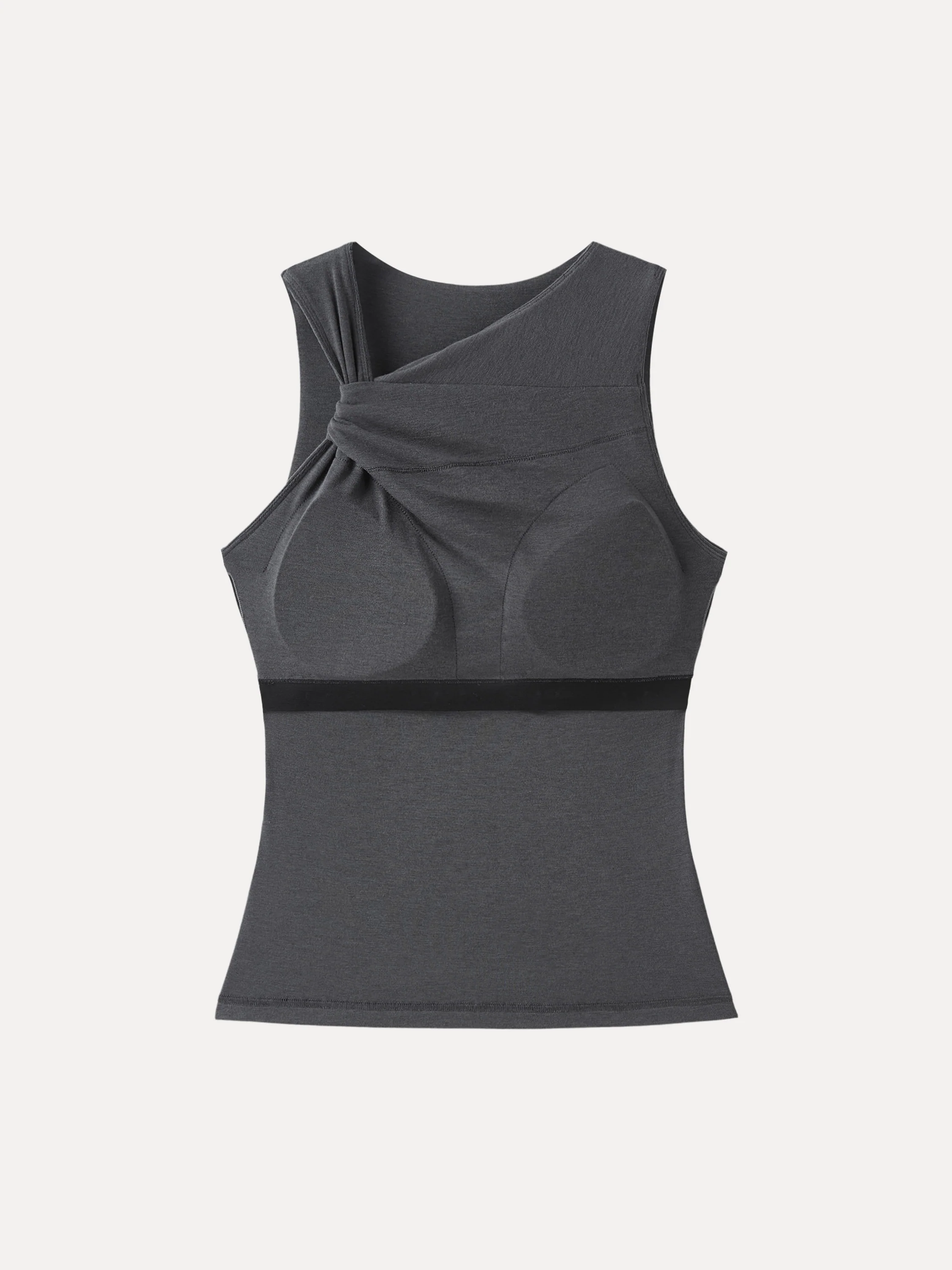Sweat-Wicking Asymmetrical Neck Knotted Bra Tank - Image 6