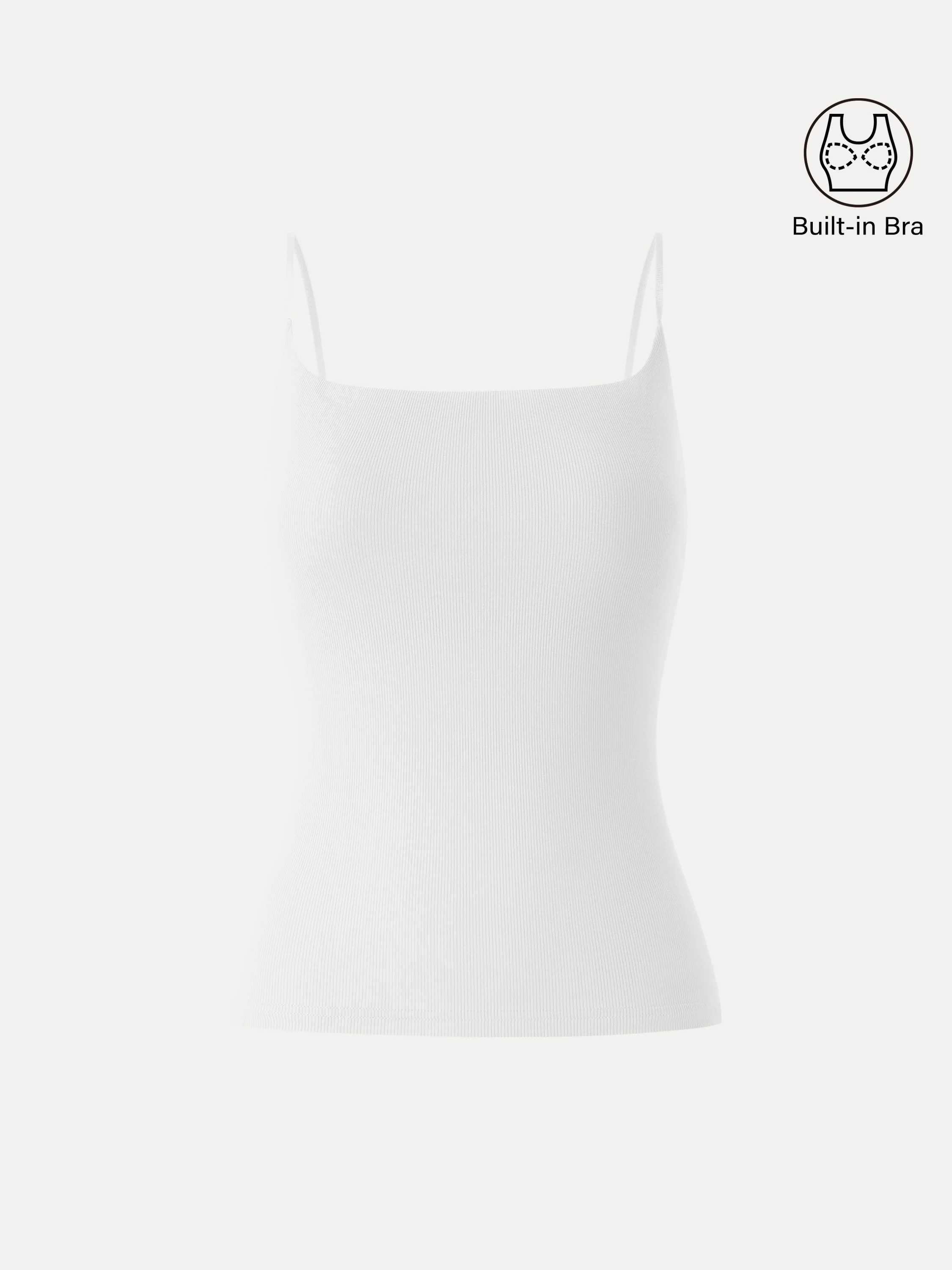 Sweat-Wicking Square Neck Stretchy Spaghetti Bra Tank - Image 7