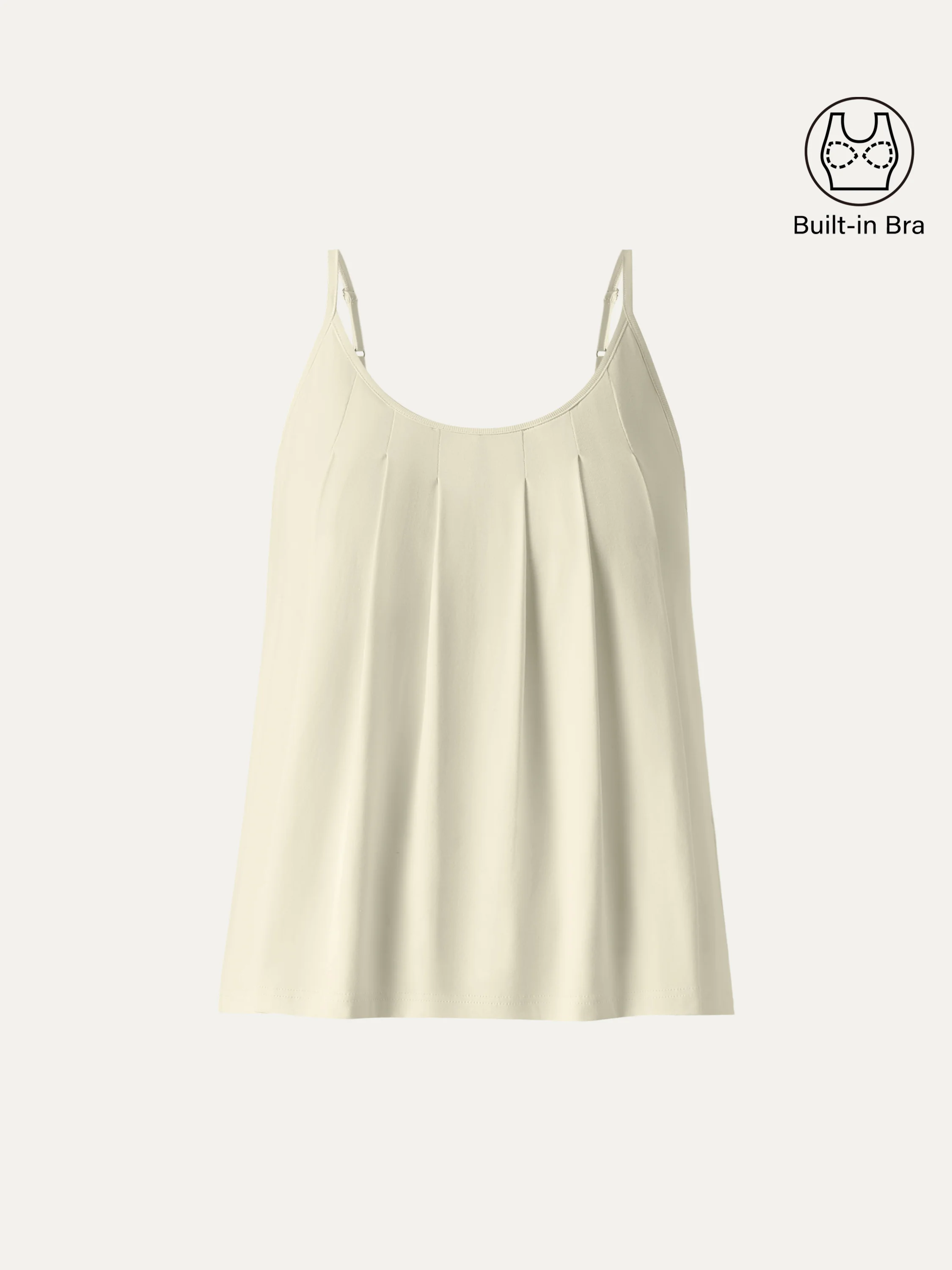 U-Neck Pleated Spaghetti Bra Tank - Image 10