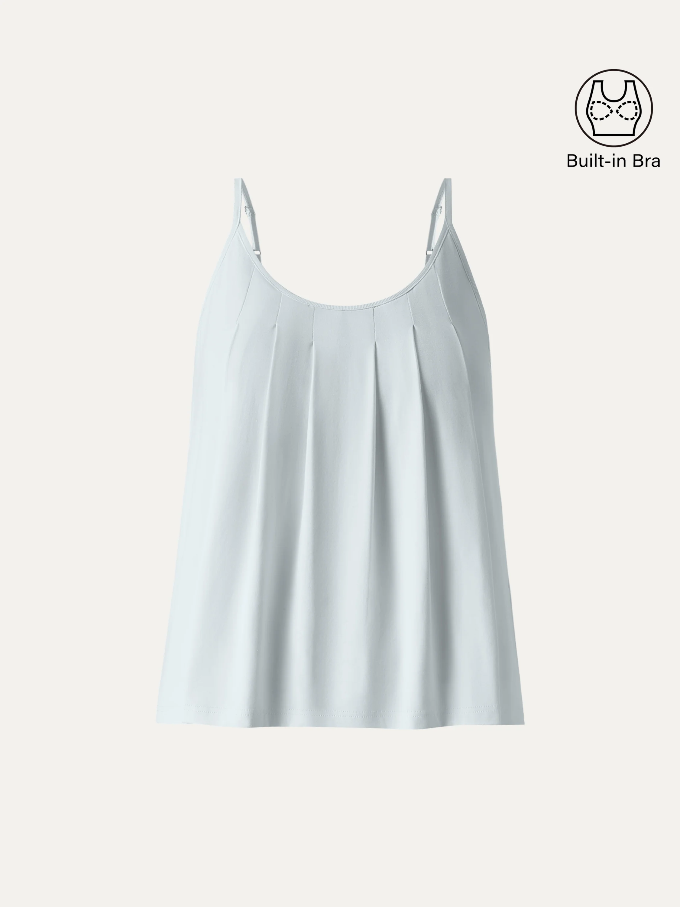 U-Neck Pleated Spaghetti Bra Tank - Image 11