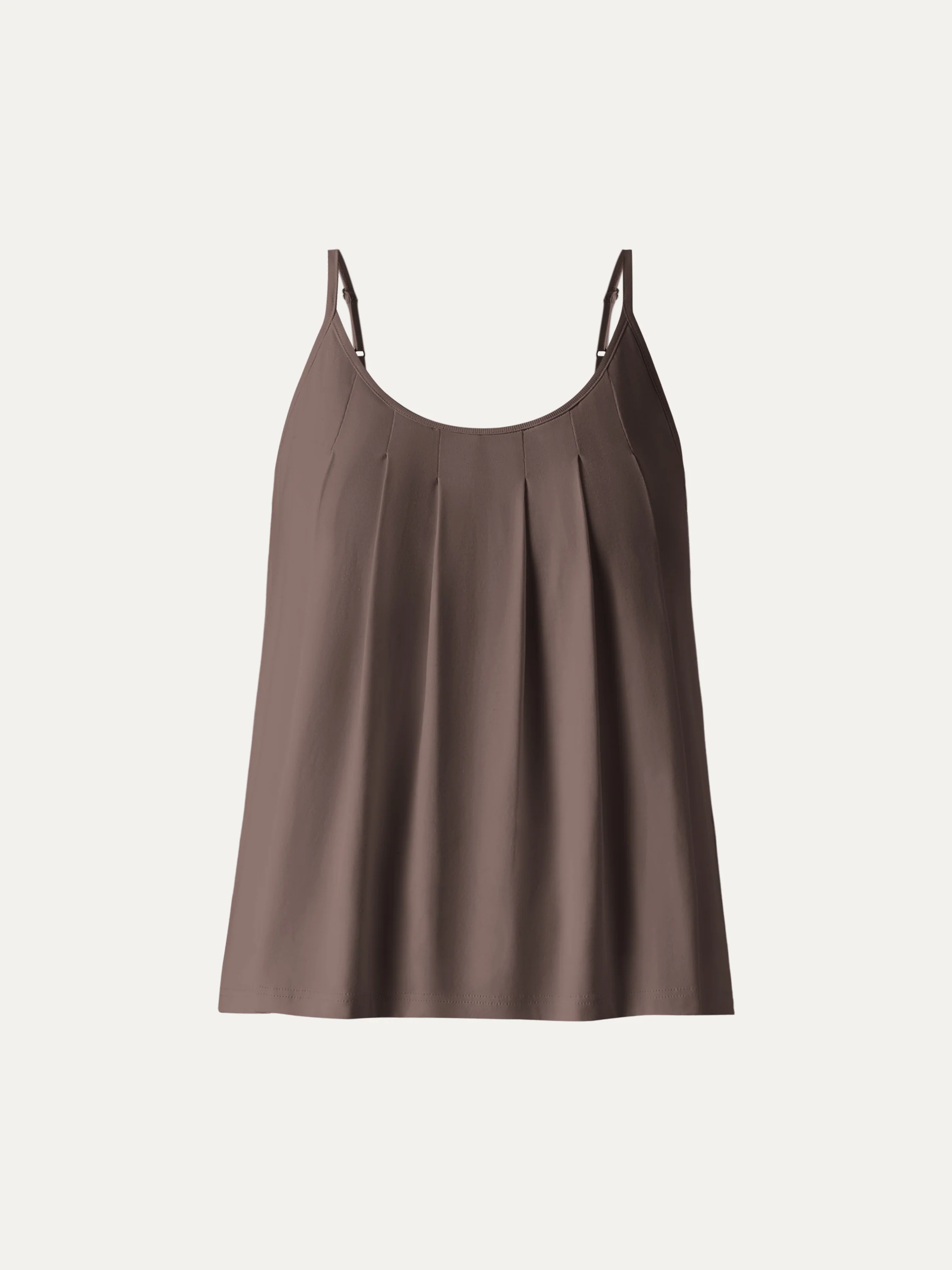 U-Neck Pleated Spaghetti Bra Tank - Image 13