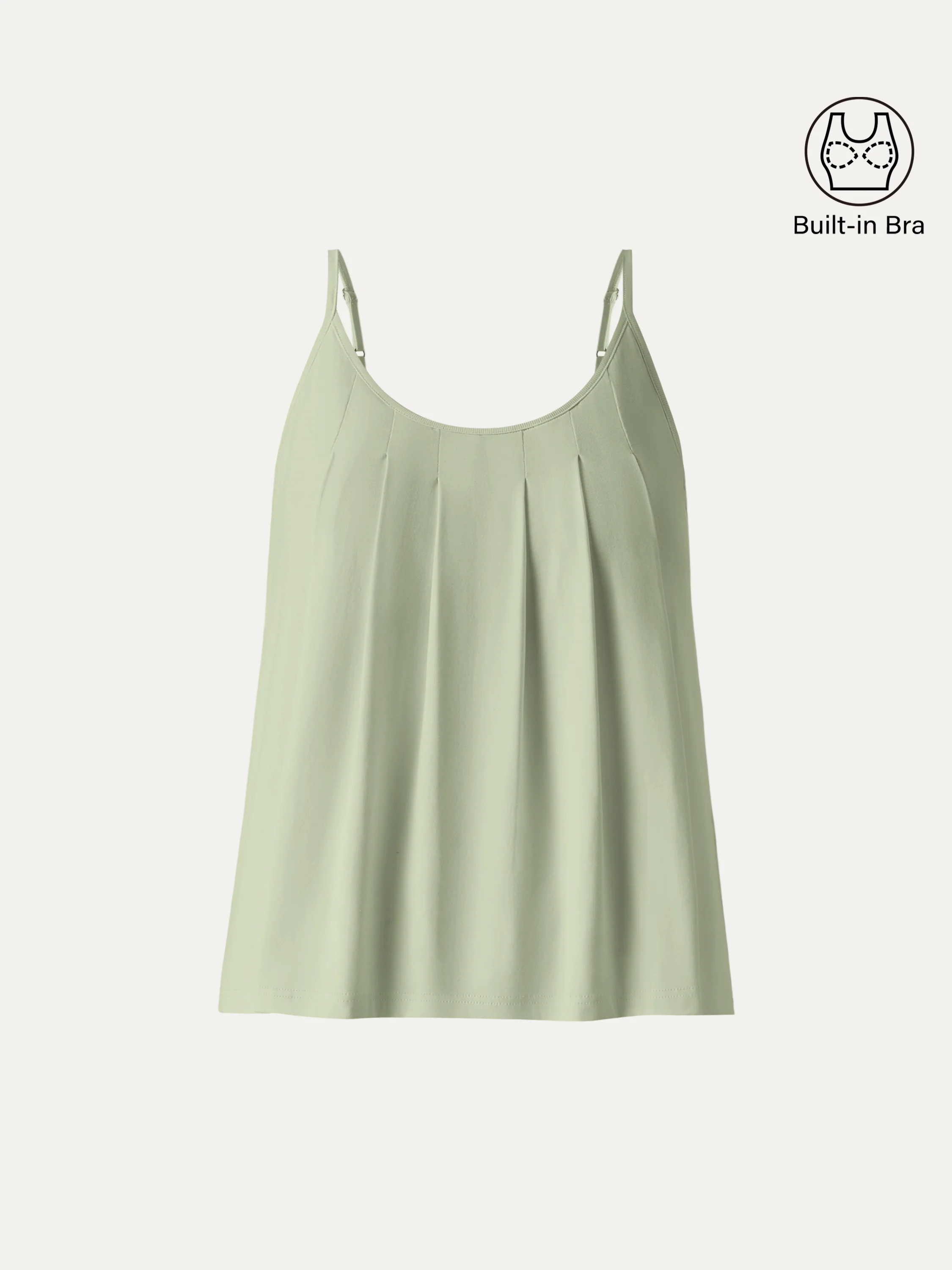 U-Neck Pleated Spaghetti Bra Tank - Image 8