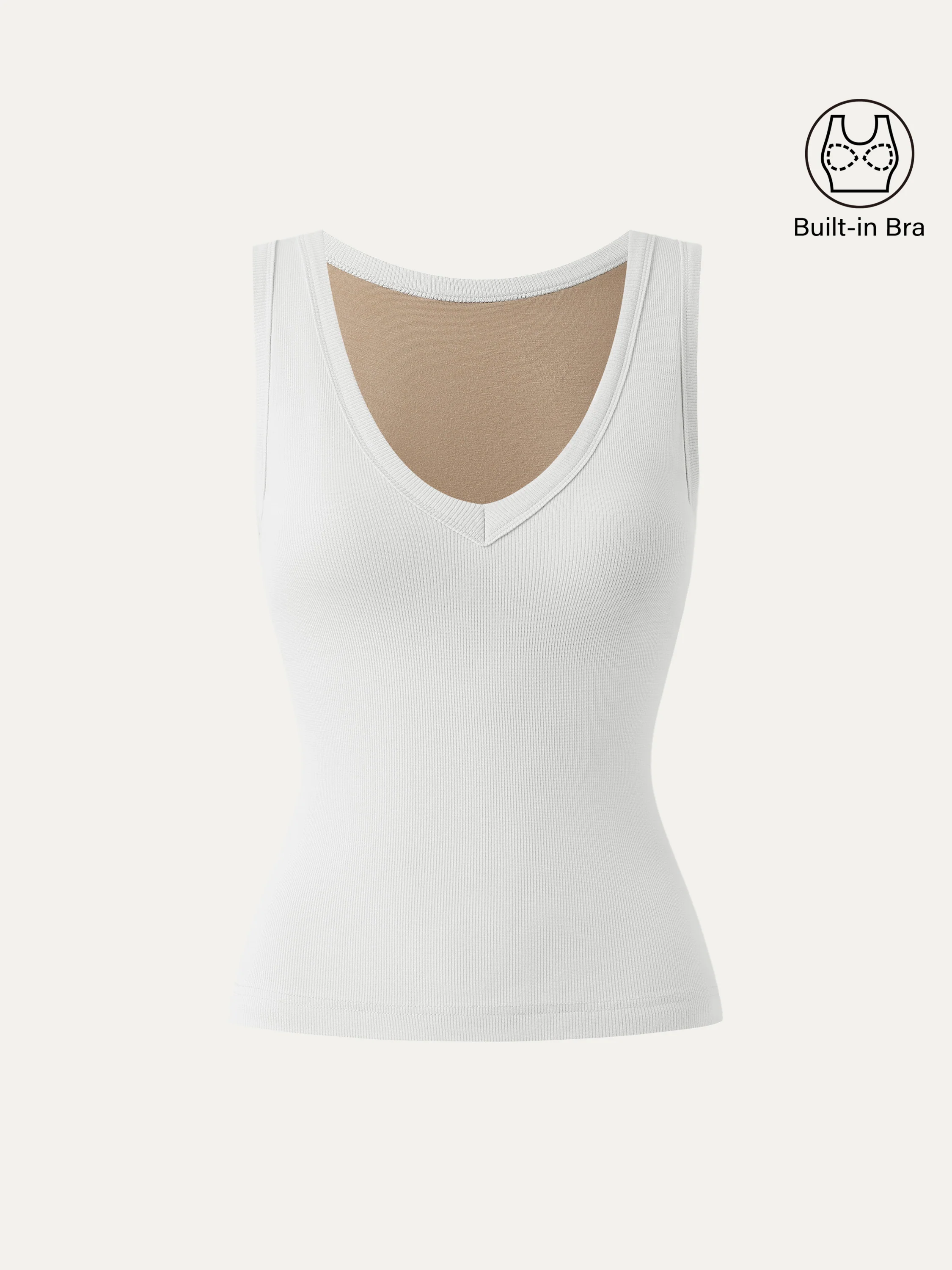 Stretchy V-neck Cotton New Airy Bra Tank - Image 9