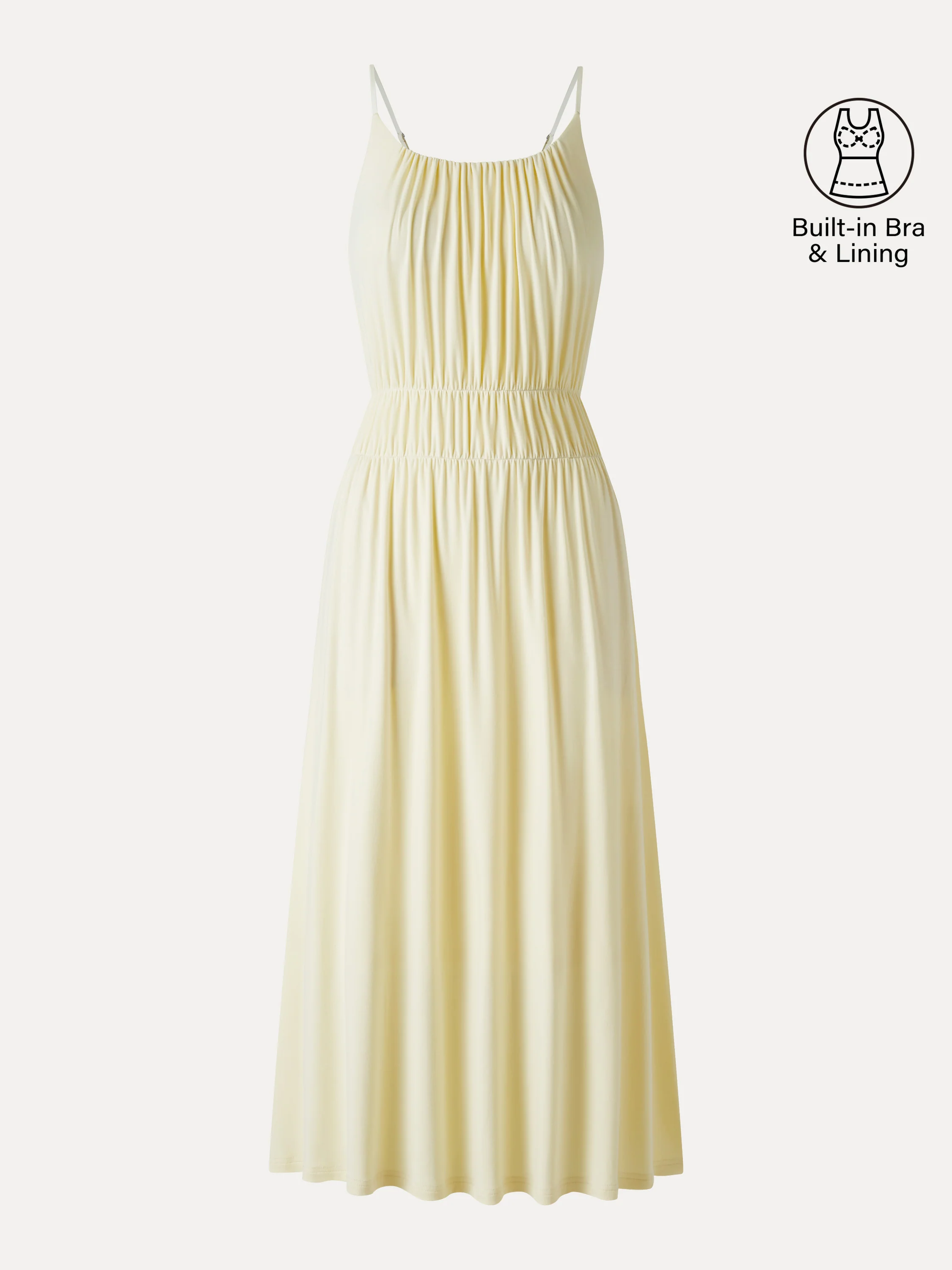 Vacay Gathered U-Neck Spaghetti Midi Bra Dress with Pockets - Image 7