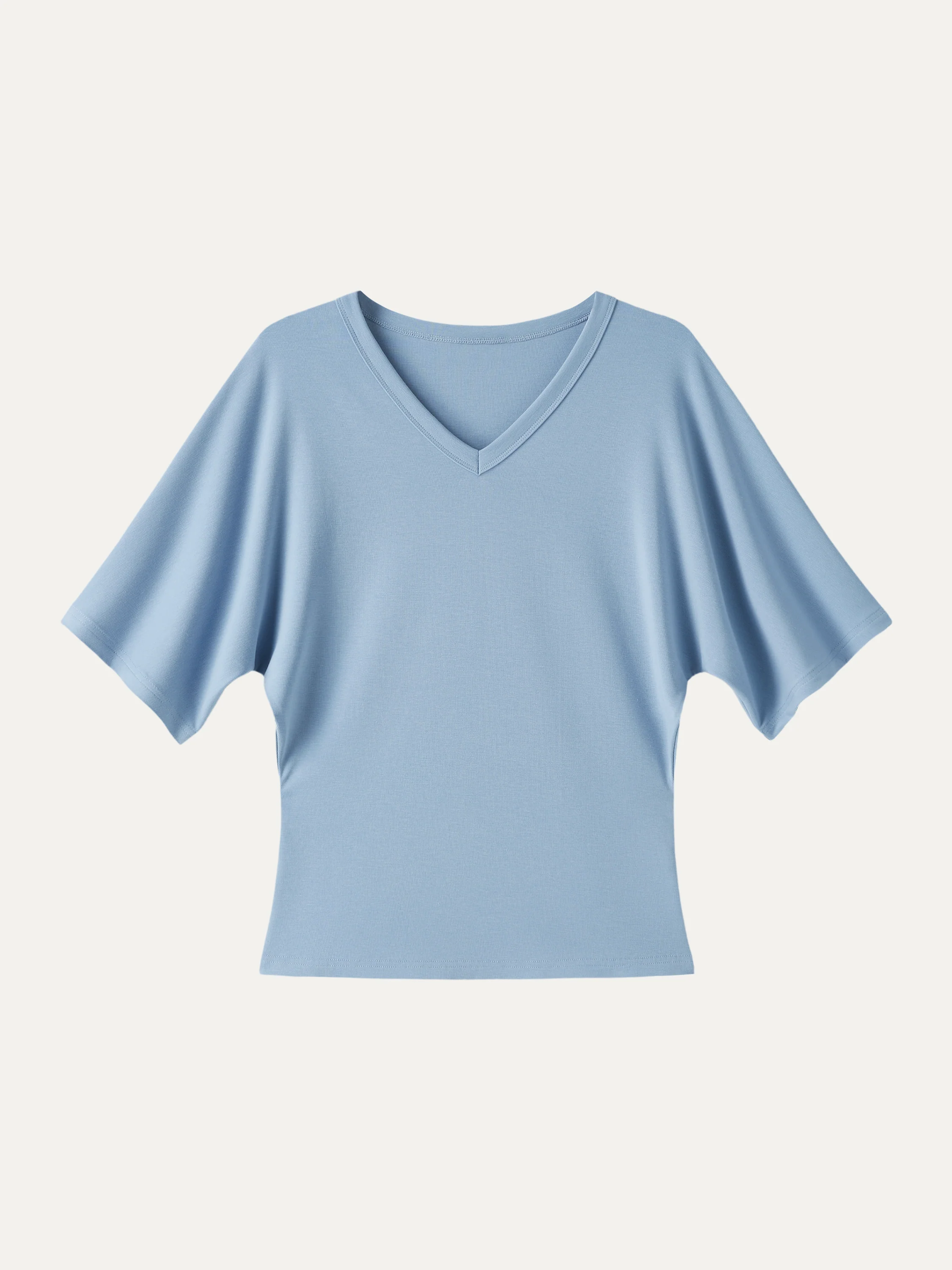 Viscose Cotton V-Neck Waist-Defining Summer Tee - Image 6
