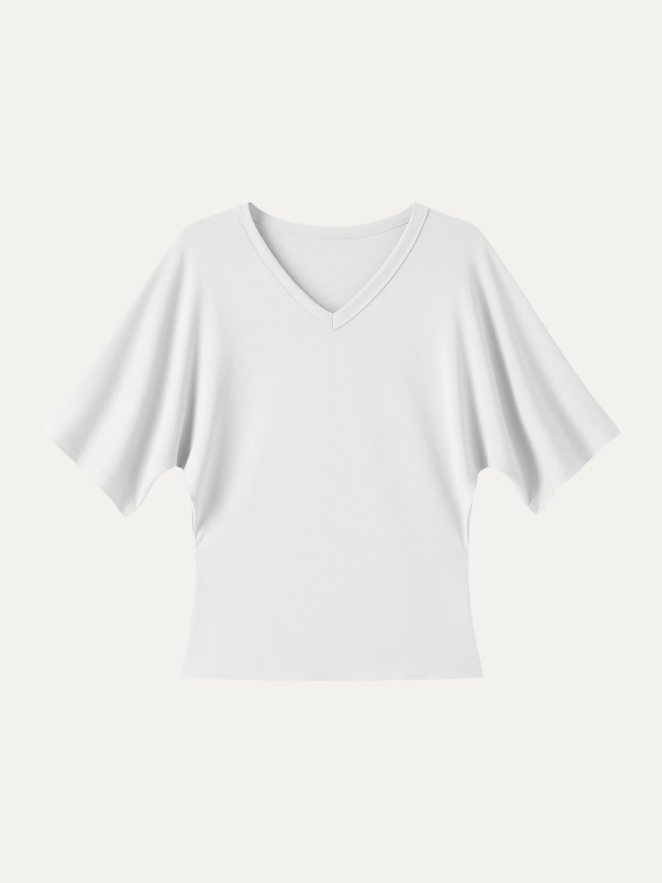 Viscose Cotton V-Neck Waist-Defining Summer Tee - Image 7