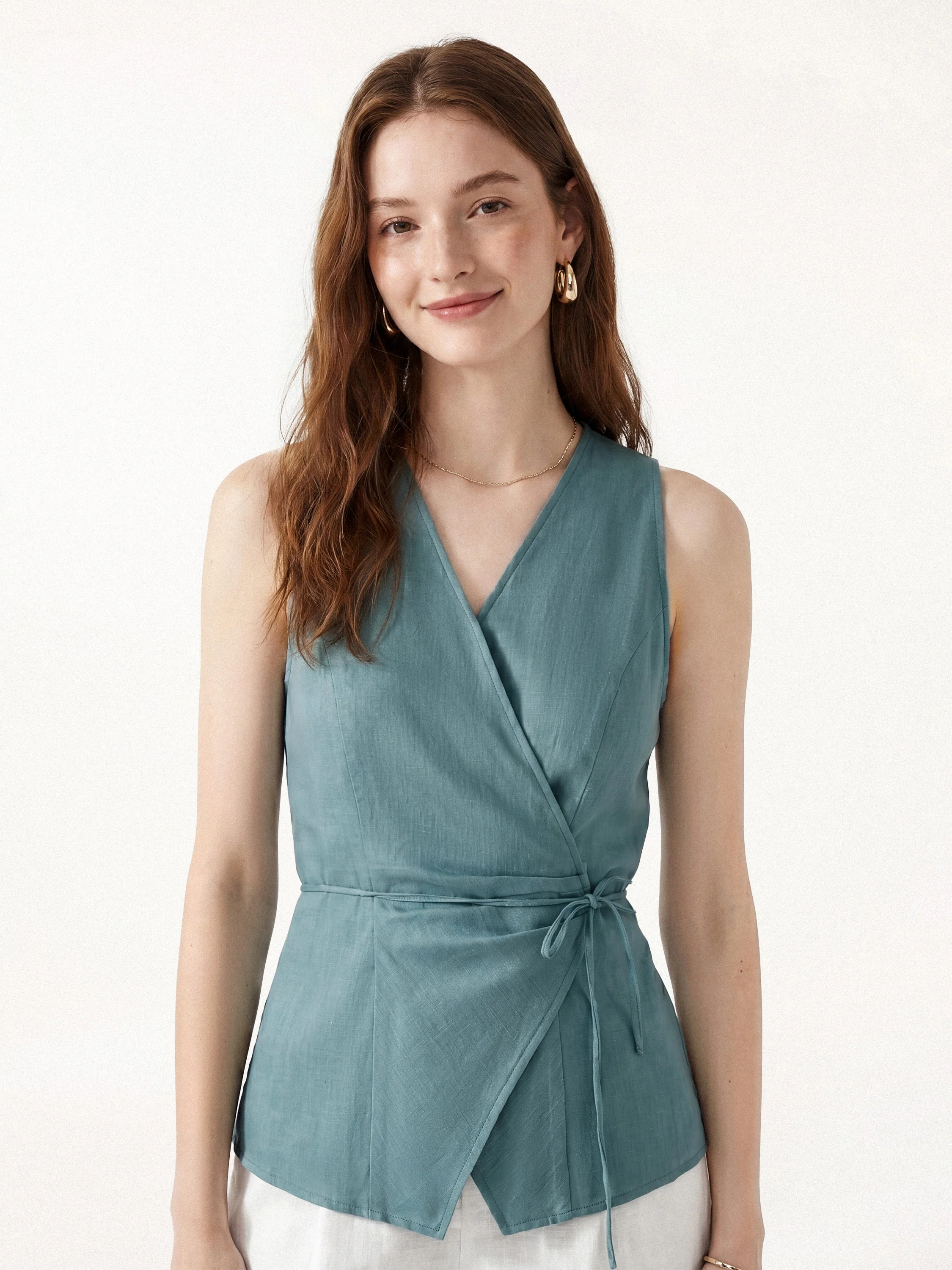 Wrap Top with Self-Tie - Image 10