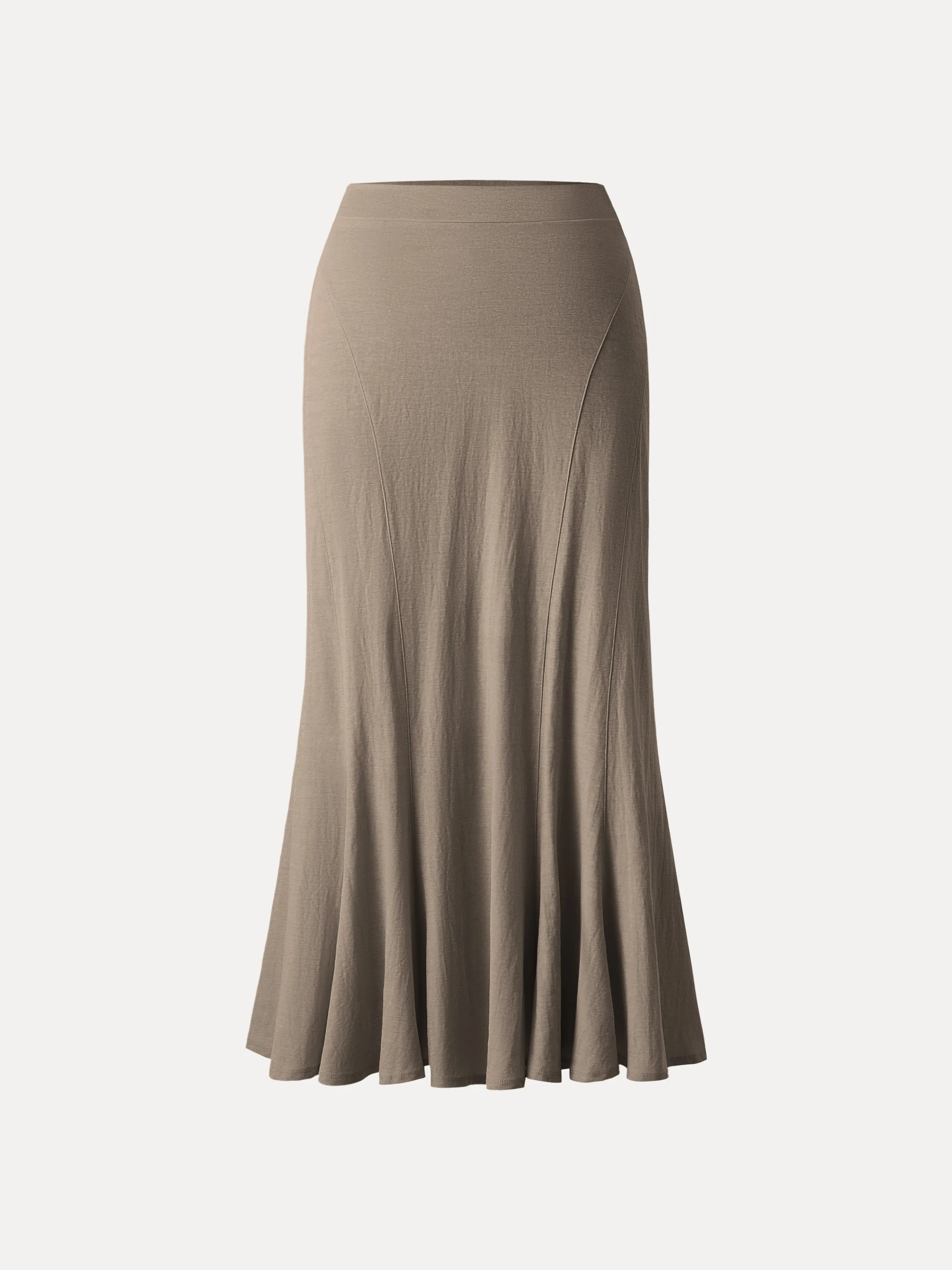 Wrinkle-resistant Cotton-linen Pull-on Midi Skirt - Image 11