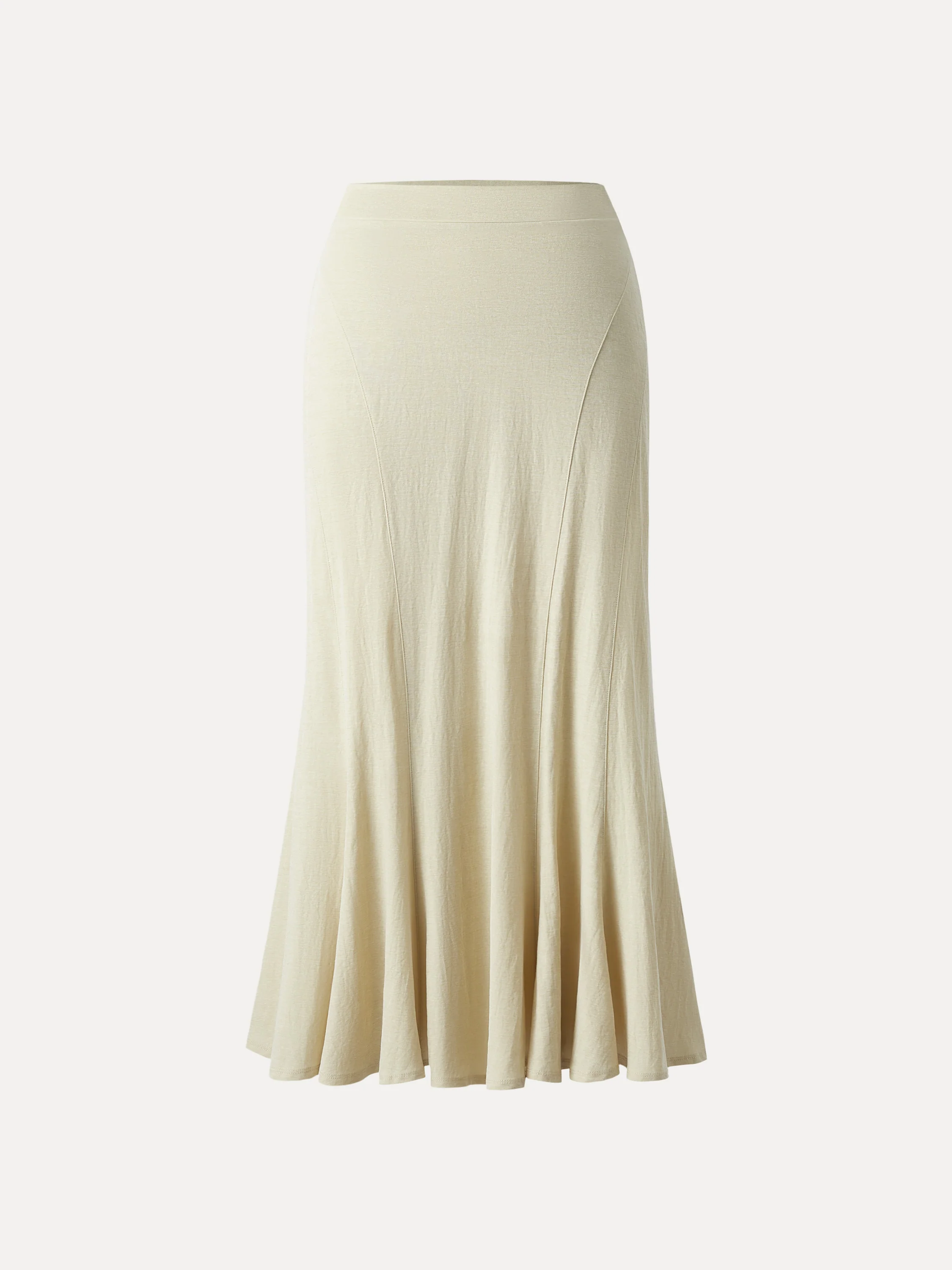 Wrinkle-resistant Cotton-linen Pull-on Midi Skirt - Image 7