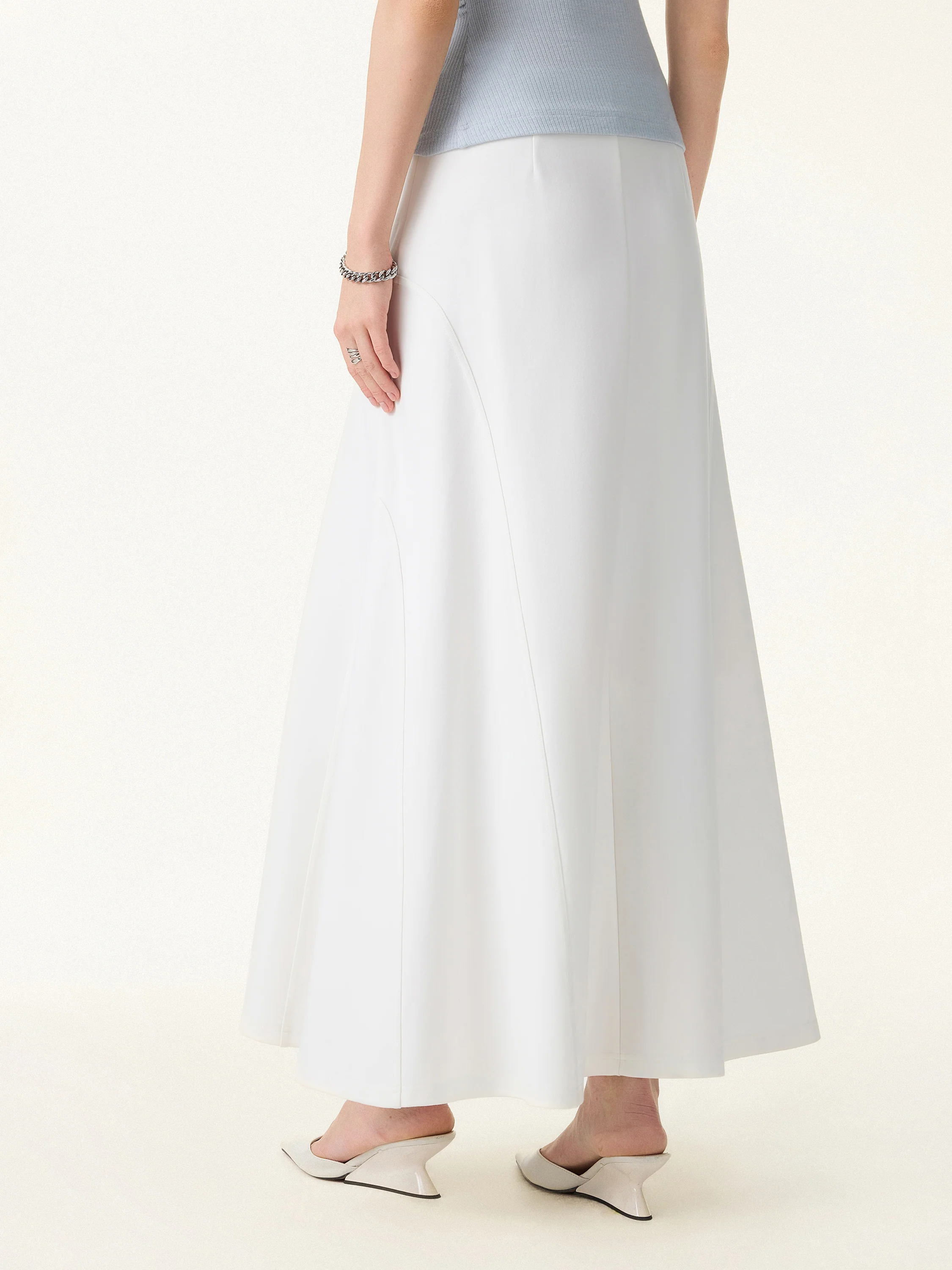 Wrinkle-Resistant A-Line Flared Maxi Skirt - Image 4