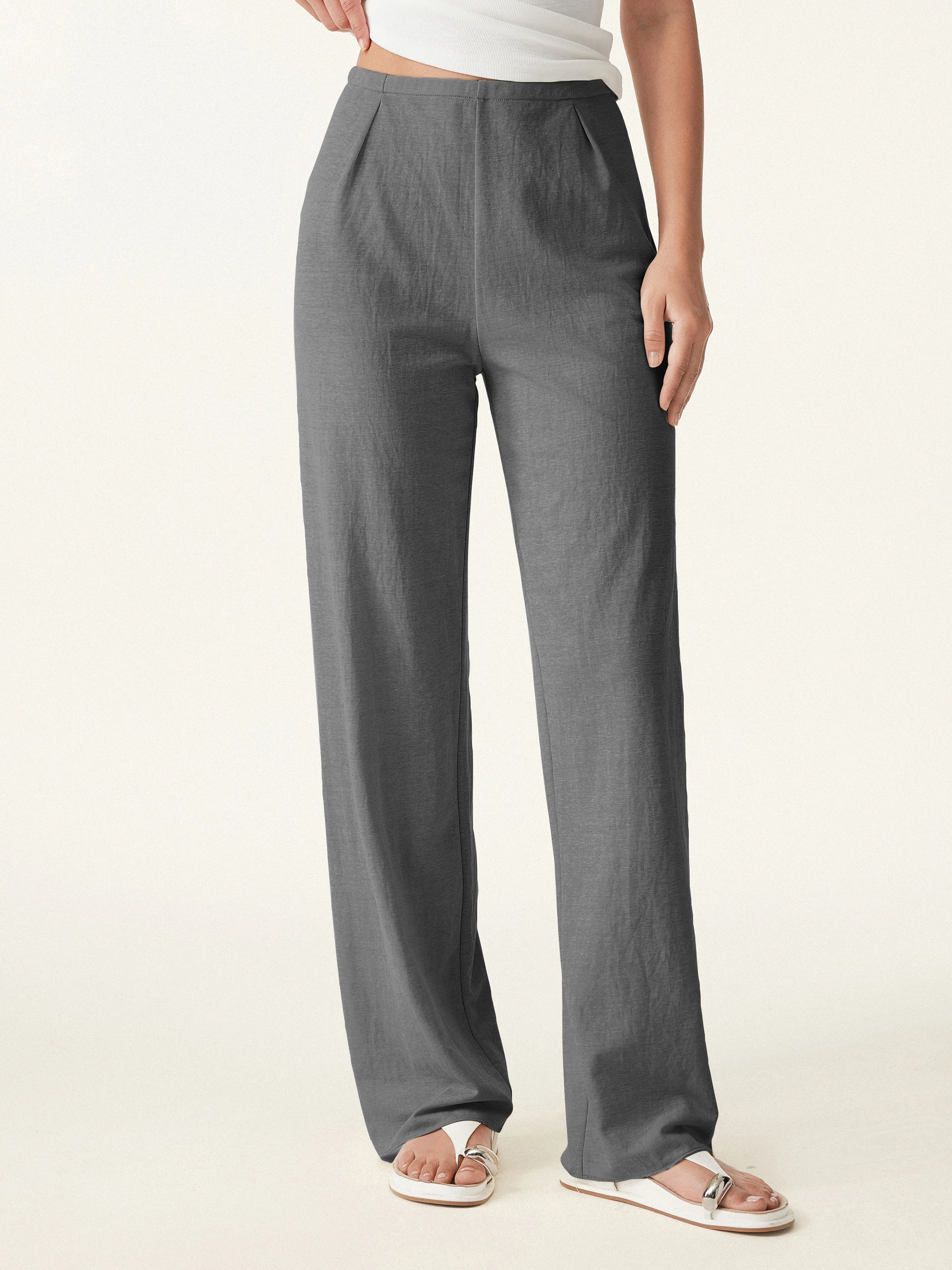 Breathable Cotton-linen Straight Leg Pant - Image 13