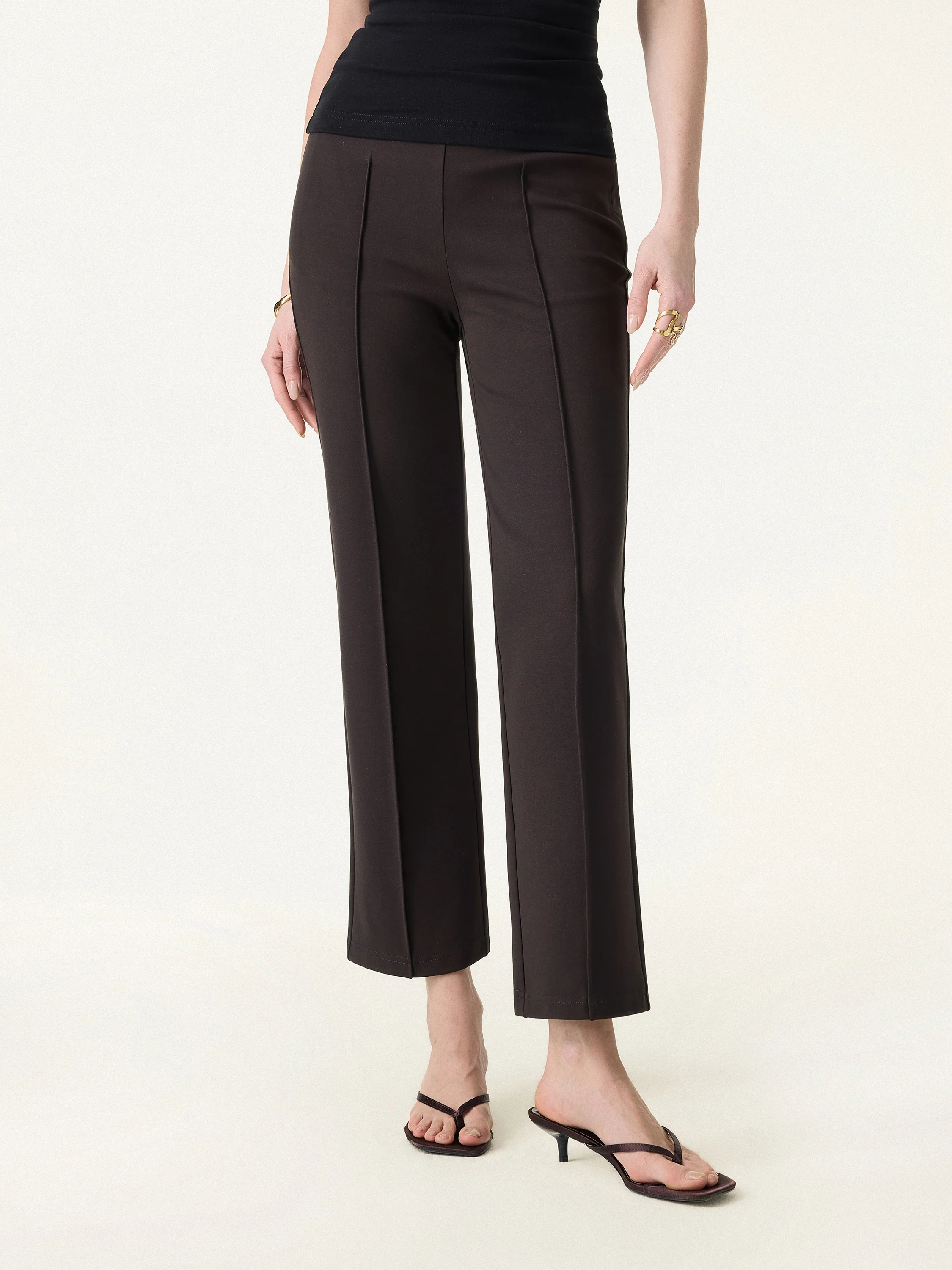 Wrinkle-Resistant High Rise Cropped Flare Leg Travel Pant - Image 3