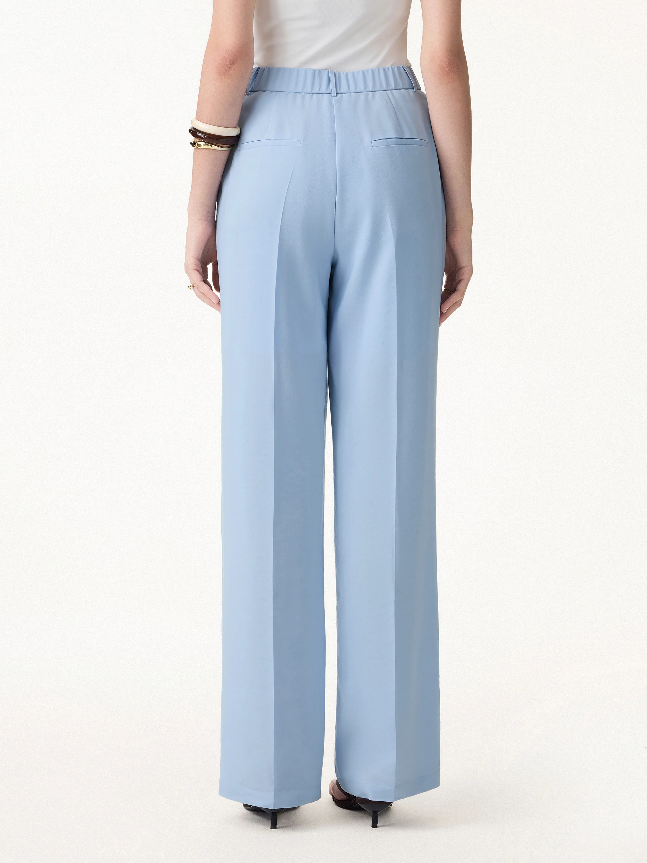 Linen Blend Wide Leg Pants - Image 4