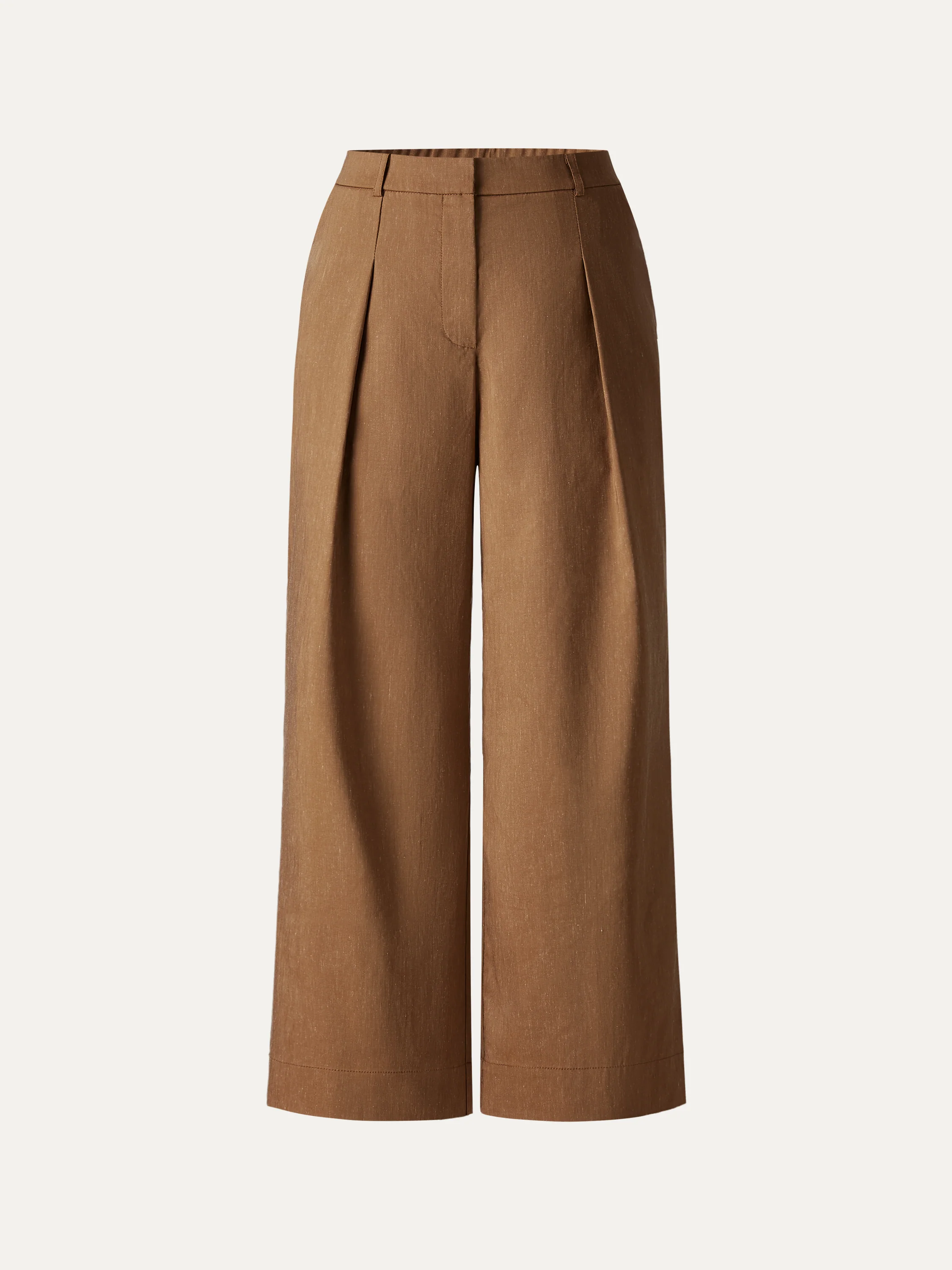 Linen Cropped Wide Leg Pants - Image 7