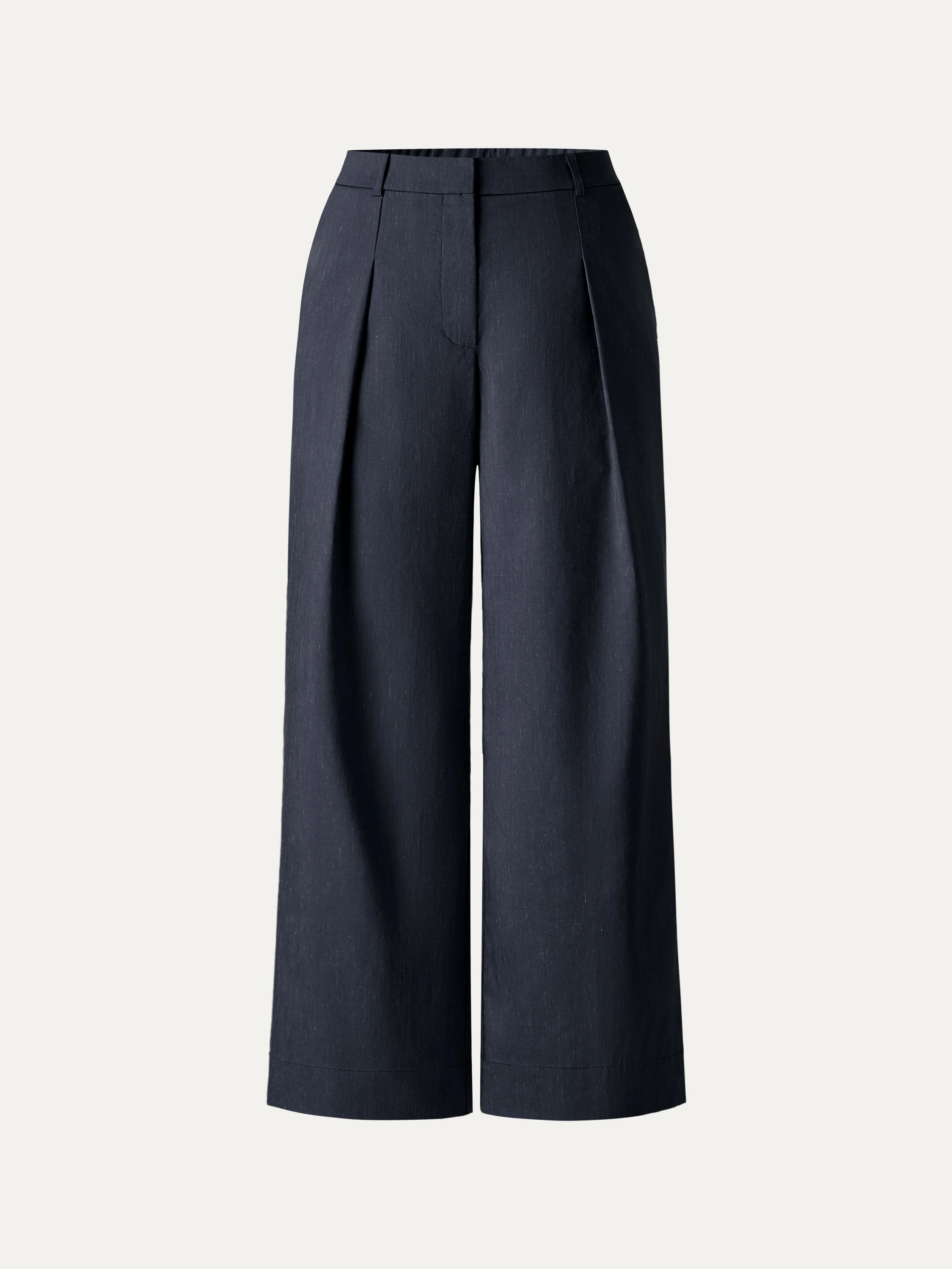 Linen Cropped Wide Leg Pants - Image 9