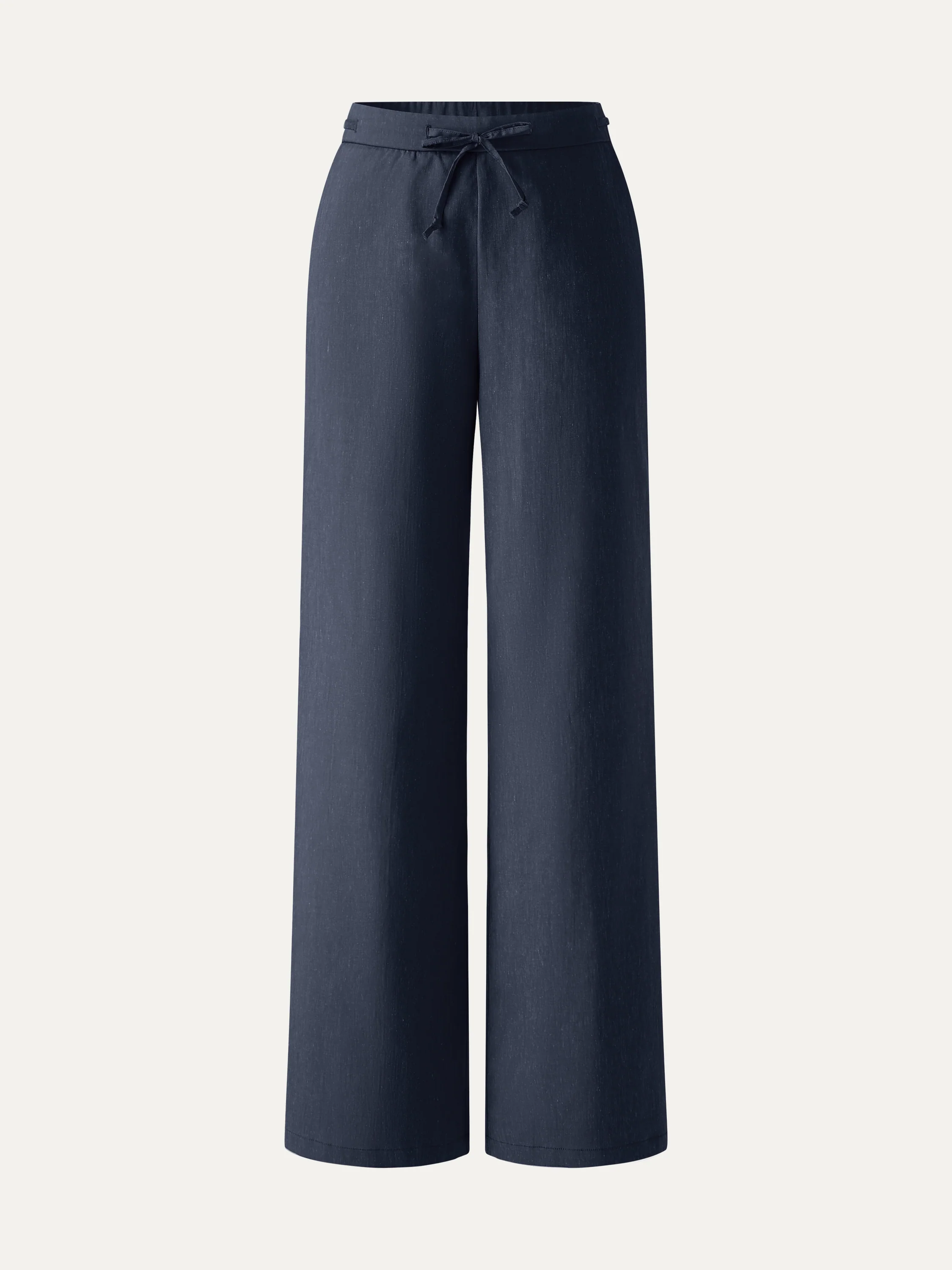 Linen Drawstring Wide Leg Pant with Pockets - Image 9